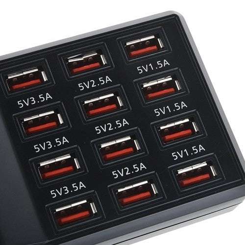 12-Port 60W USB Charging Station for Multiple Devices - Fast Charging Hub for Phones, Tablets, Smartwatches & More - Perfect for Home, Office & Travel Use
