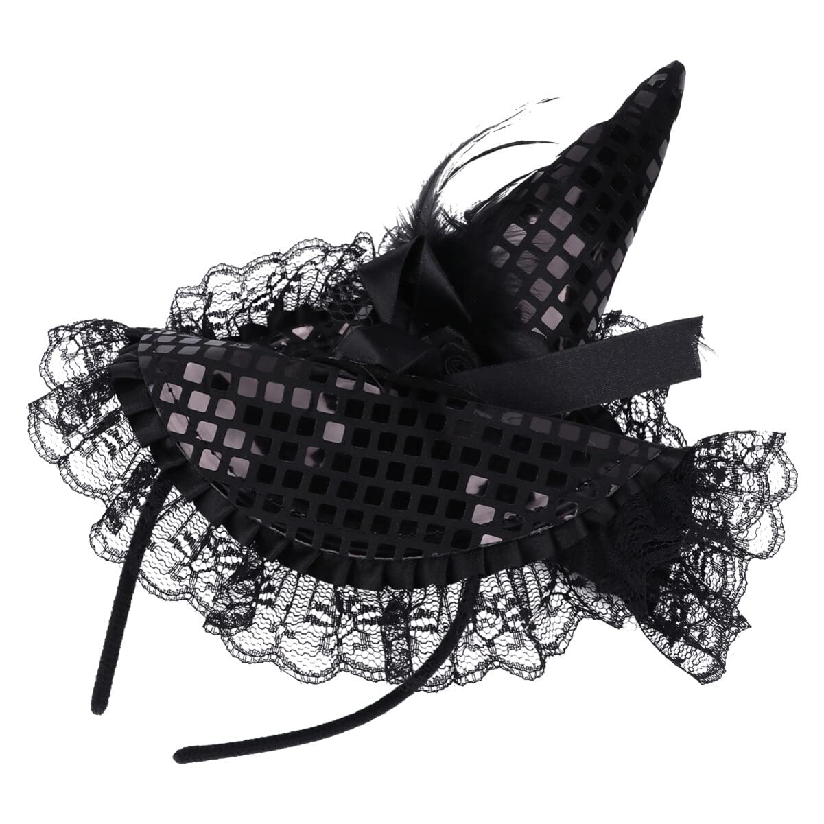 Lurrose Kids Halloween Witch Hat Headband with Lace - Cute Witch Costume Accessories for Girls, Halloween Party Supplies & Baby Hair Accessories | Perfect for Trick-or-Treating, Costume Parties & Photo Shoots