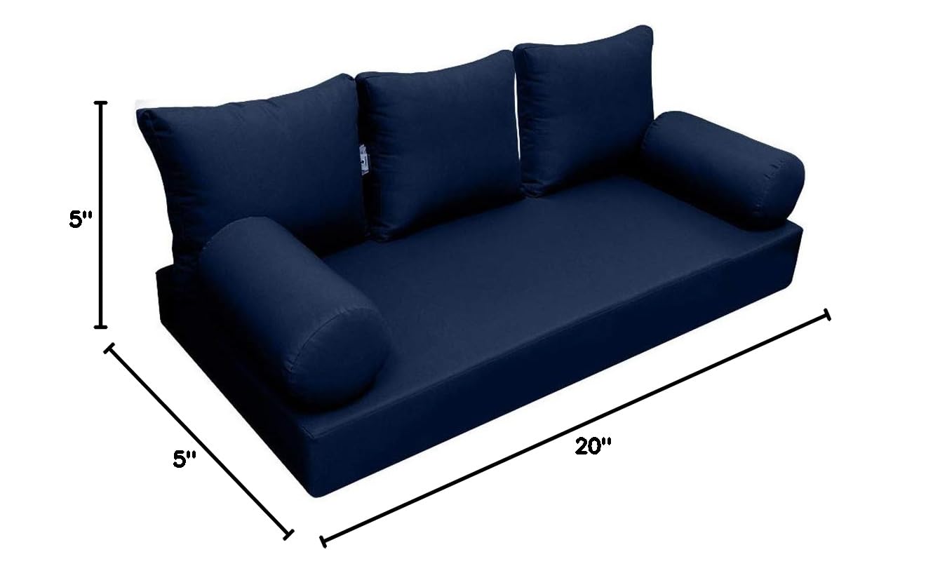 Outdoor Daybed Mattress Cover - Style3 Knife Edge Queen Size Slipcover - Waterproof & UV Resistant for Patio, Poolside, and Garden Use