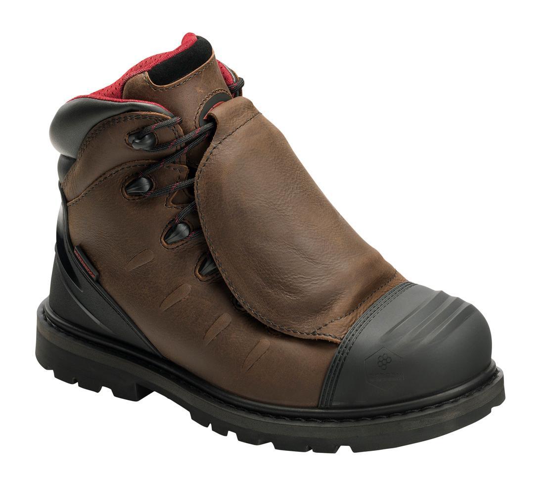 Waterproof Steel Toe Work Boots for Men - Hammer Met Guard Carbon Toe Safety Shoes, Chocolate Brown - Ideal for Construction, Warehouse & Outdoor Work