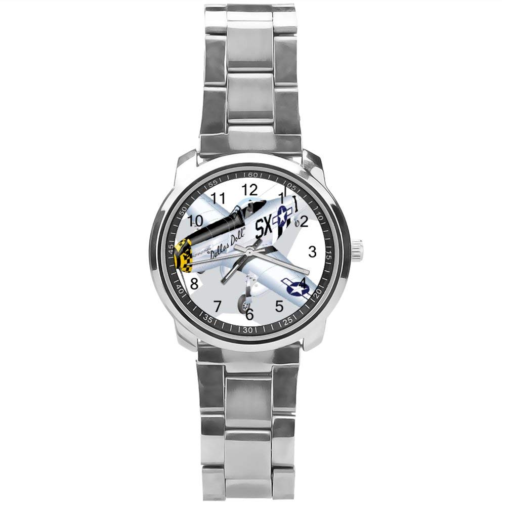 Vintage Airplane Analog Wrist Watch for Men - Stainless Steel Strap, Classic Pilot Style - Perfect for Aviation Enthusiasts & Everyday Wear