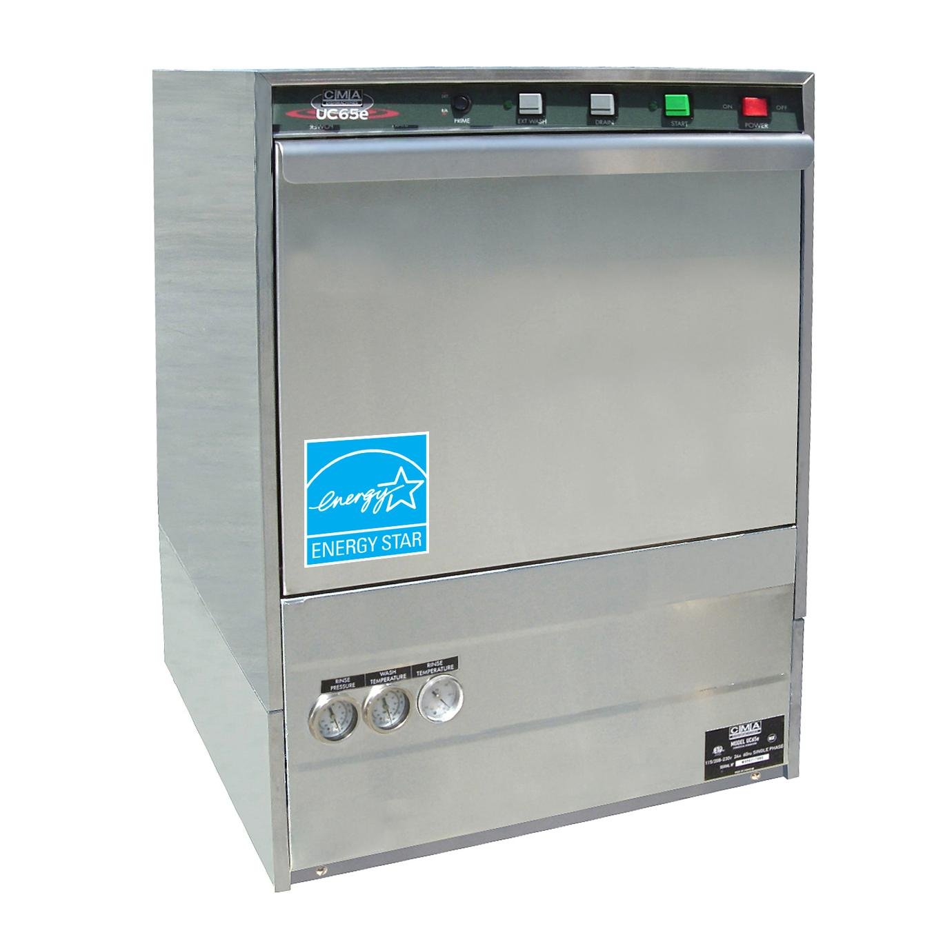 High-Temperature Undercounter Dishwasher Glasswasher - 30 Racks Per Hour for Restaurants, Bars, and Commercial Kitchens