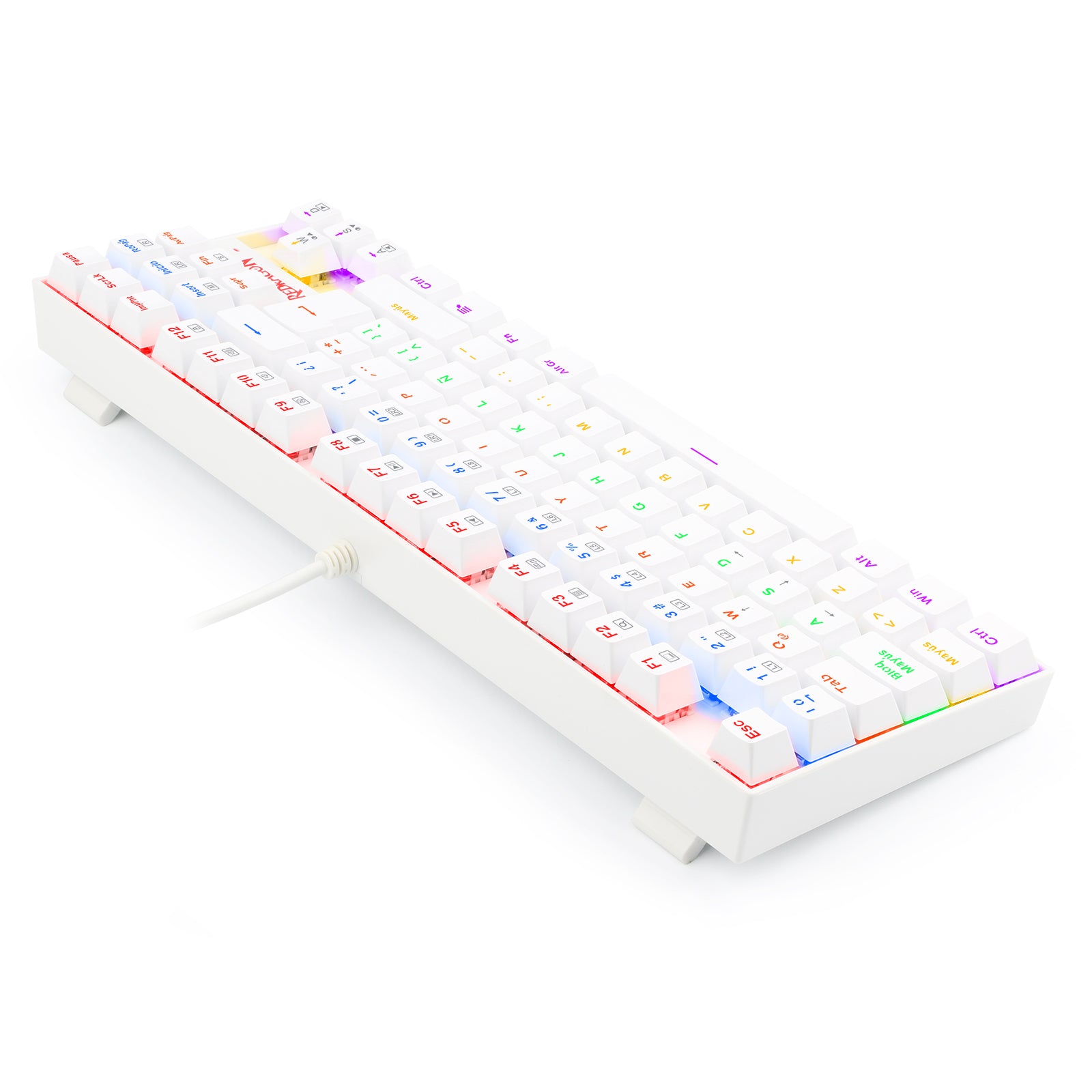 KUMARA 2 K552R SP Rainbow White Gaming Keyboard - Mechanical RGB Backlit Keyboard for PC Gamers - Perfect for FPS, MOBA & Typing