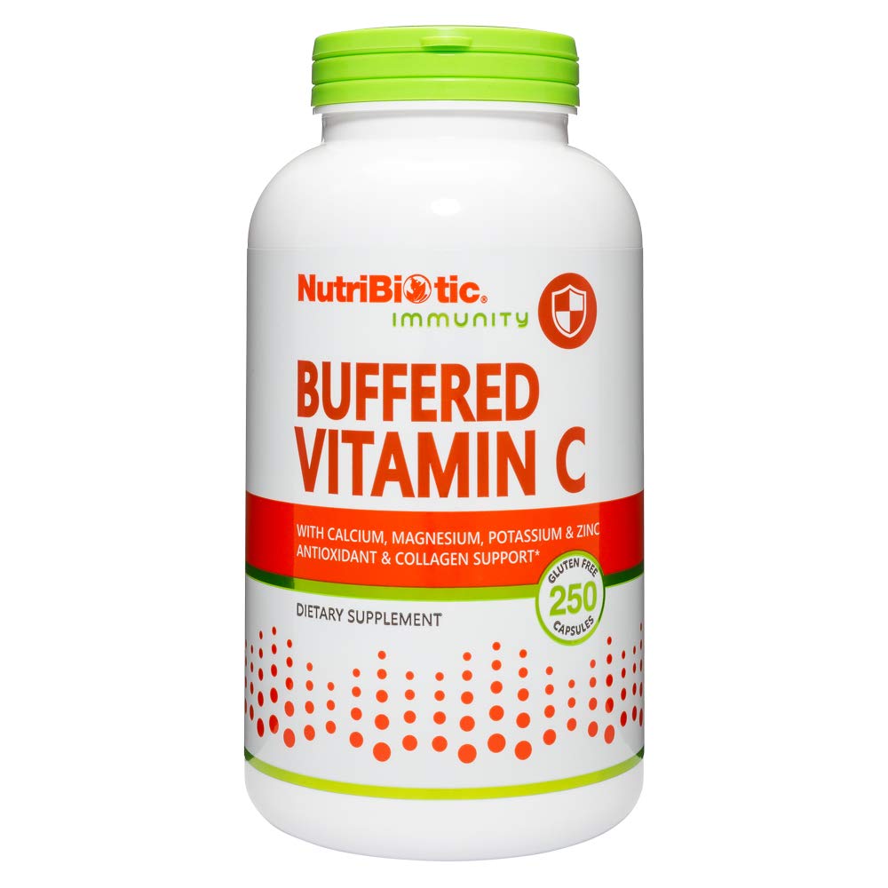 NutriBiotic Buffered Vitamin C 500mg, 250 Capsules | Pharmaceutical Grade Vitamin C Supplement with Calcium, Magnesium, Potassium & Zinc for Immune Support, Antioxidant & Collagen Production | Non-GMO, Gluten Free | Daily Wellness & Skin Health Boost