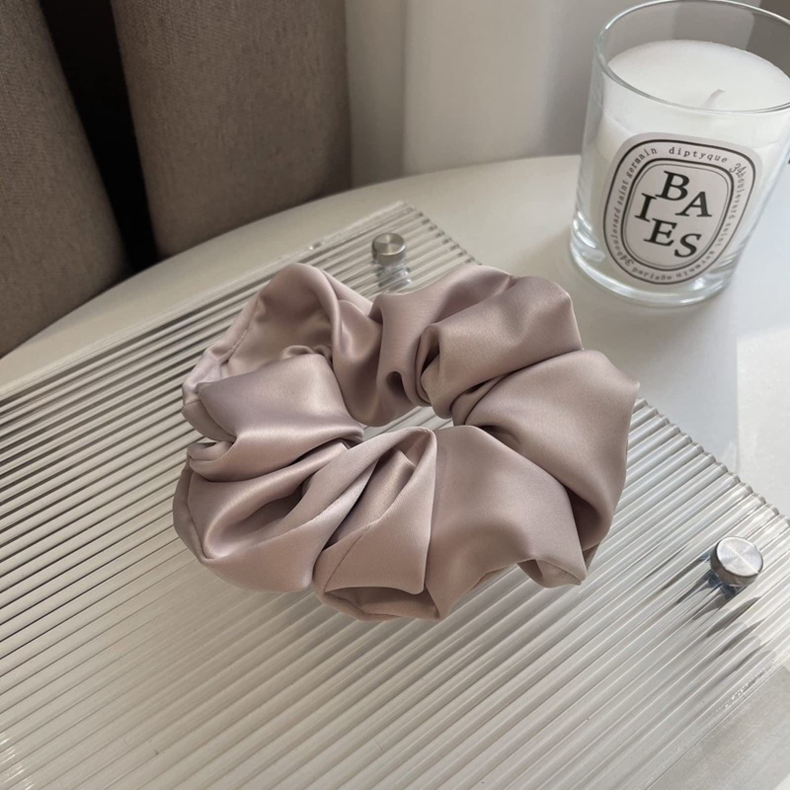 Luxury Satin Hair Scrunchies for Women - 5 Pack Silk Hair Ties, Soft Scrunchy Hair Bands for Ponytails, Buns & Braids - Perfect Hair Accessories for Work, Gym & Everyday Use