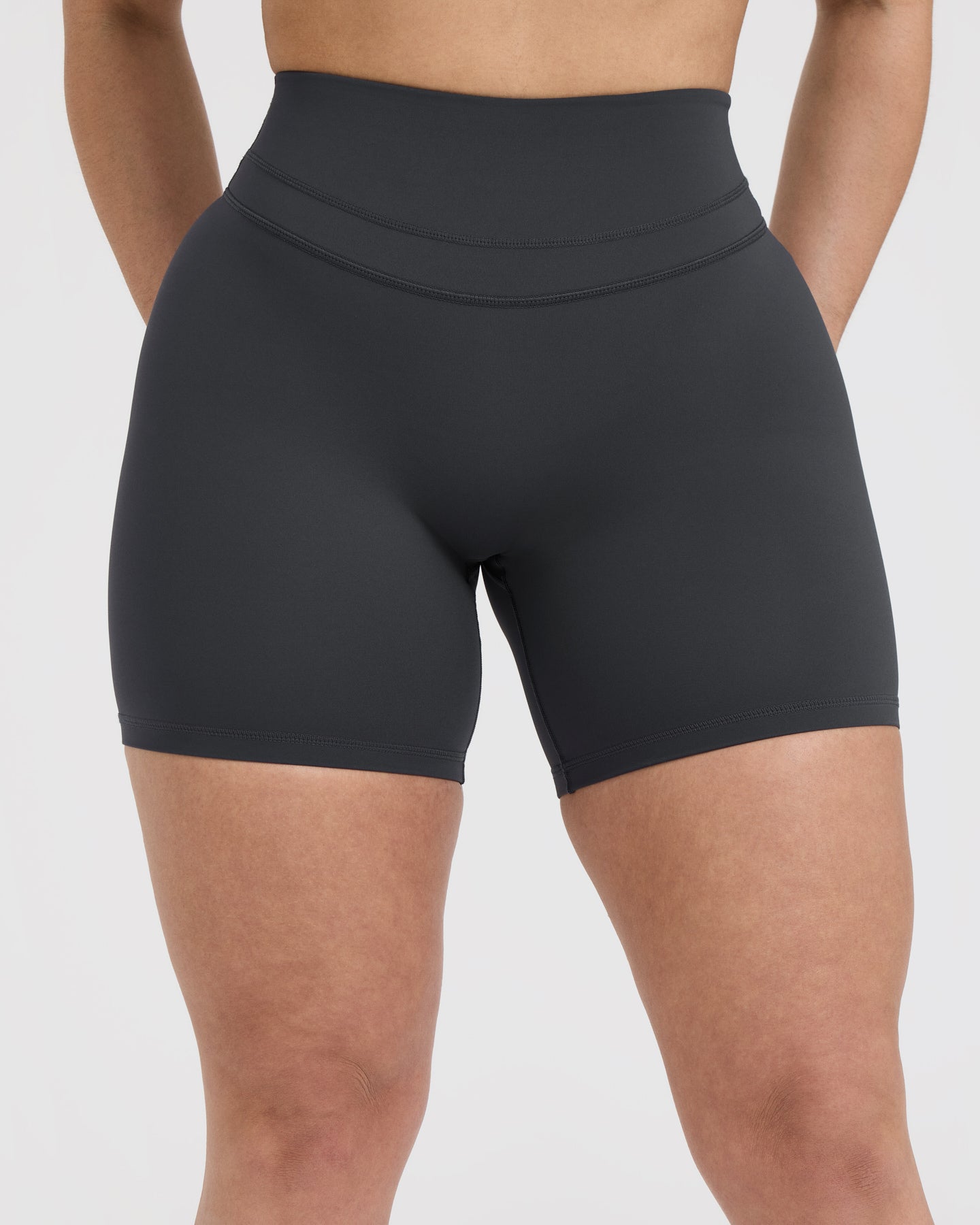 High Waisted Shorts for Women - 6-Pack Black Cotton Stretch Workout Shorts | Perfect for Yoga, Running, Gym & Lounge Wear
