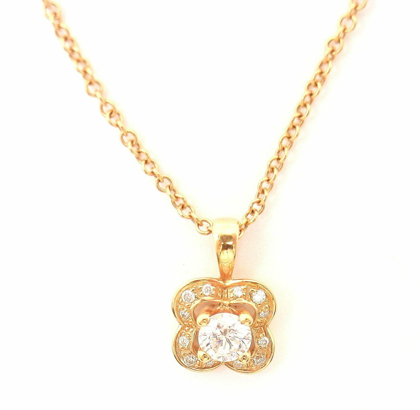 18K Rose Gold Diamond Flower Pendant Necklace for Women | Luxury Jewelry Gift for Anniversary, Valentine's Day & Special Occasions | Elegant Floral Design for Party, Wedding & Evening Wear