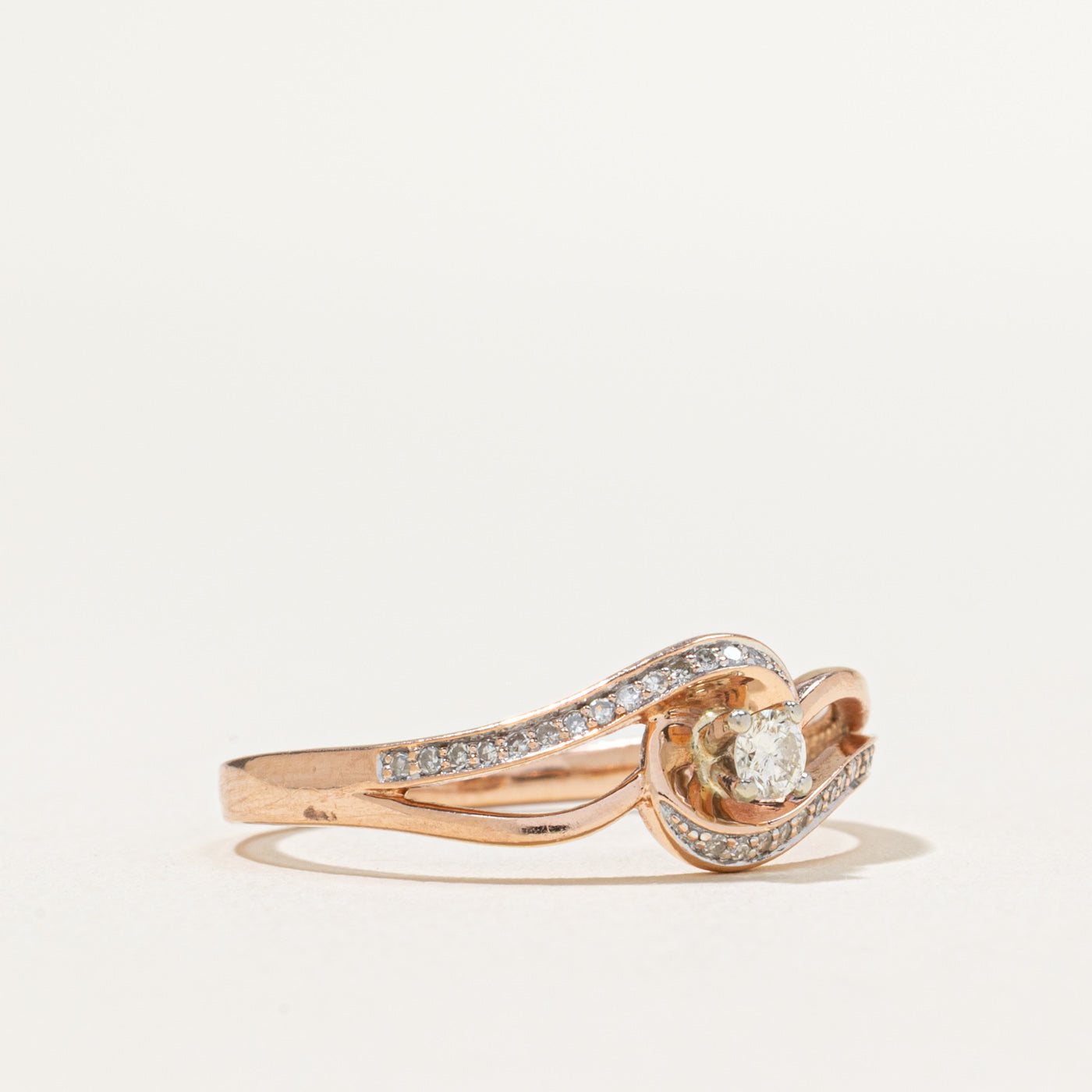 Twisted Bypass Diamond Ring - 0.19 Carat Total Weight (CTW) | Size 9 | Elegant Wedding Band, Anniversary Gift for Her, Perfect for Special Occasions & Everyday Luxury
