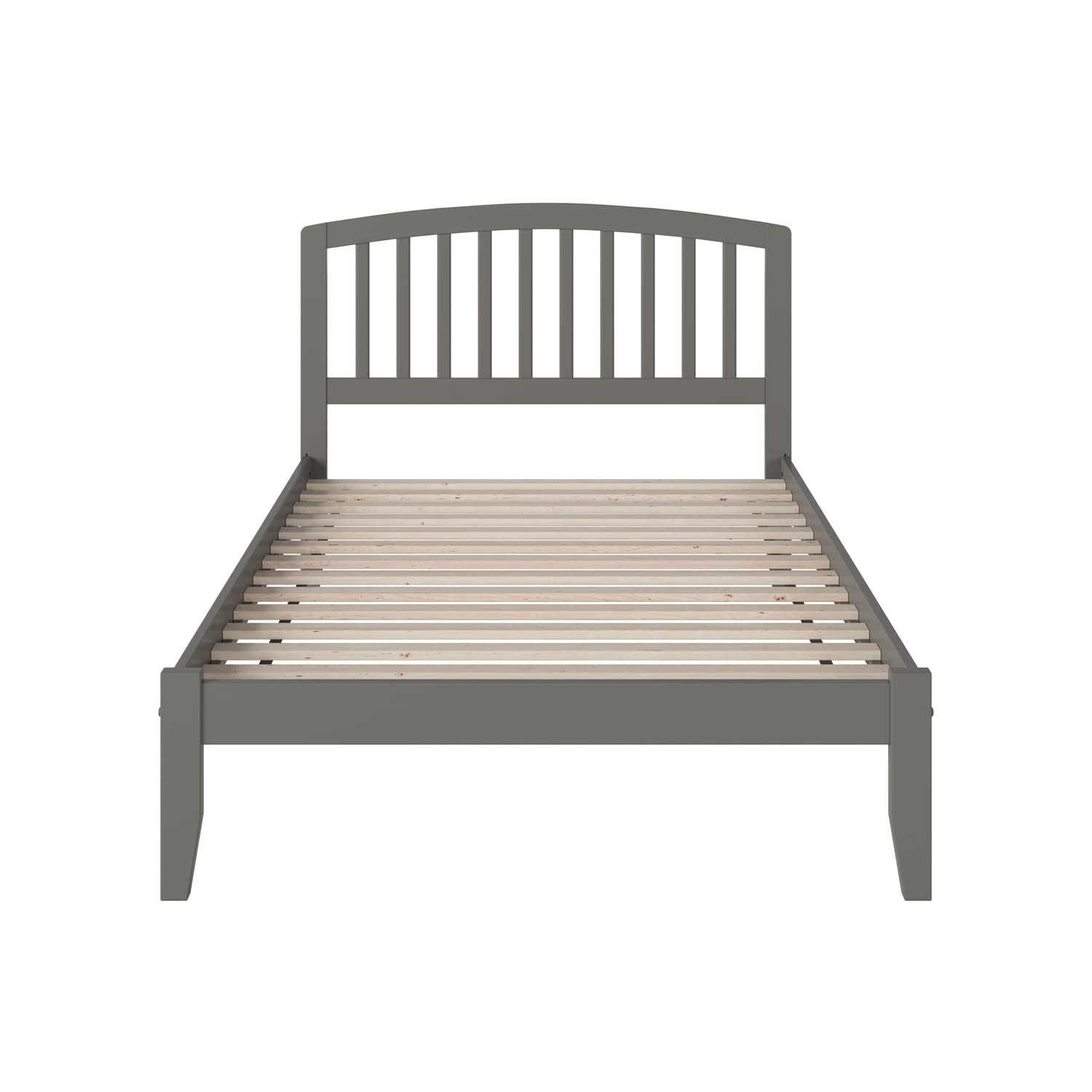 AFI Richmond Full Platform Bed Frame with USB Charging Ports - Modern Grey Wooden Bed for Small Spaces - Perfect for Apartments, Dorms & Guest Rooms