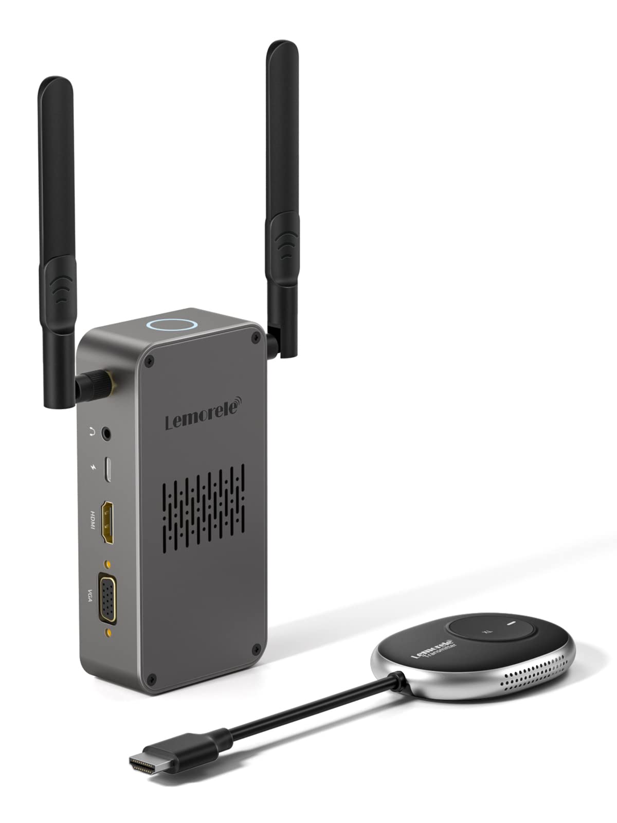 Lemorele 165FT/50M HDMI Wireless Transmitter & Receiver Kit - 5G Wireless HDMI Transmission, Supports 8 TX to 1 RX for Home Theater, Gaming & Conference Room Setup