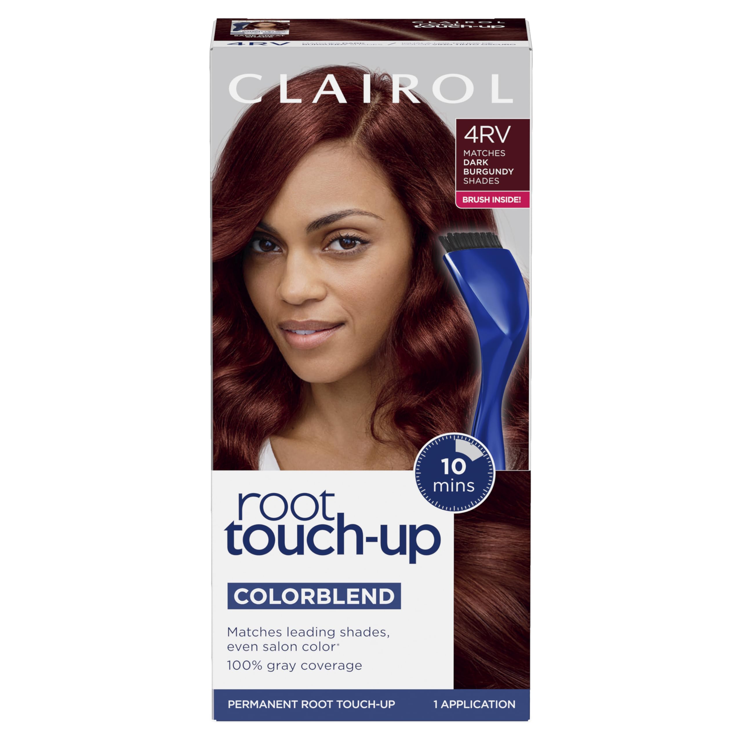 Clairol Root Touch-Up by Nice'n Easy Permanent Hair Dye - 4RV Dark Burgundy Hair Color (1 Pack) | Covers Gray Roots & Provides Long-Lasting Color | Perfect for At-Home Hair Coloring & Quick Root Maintenance