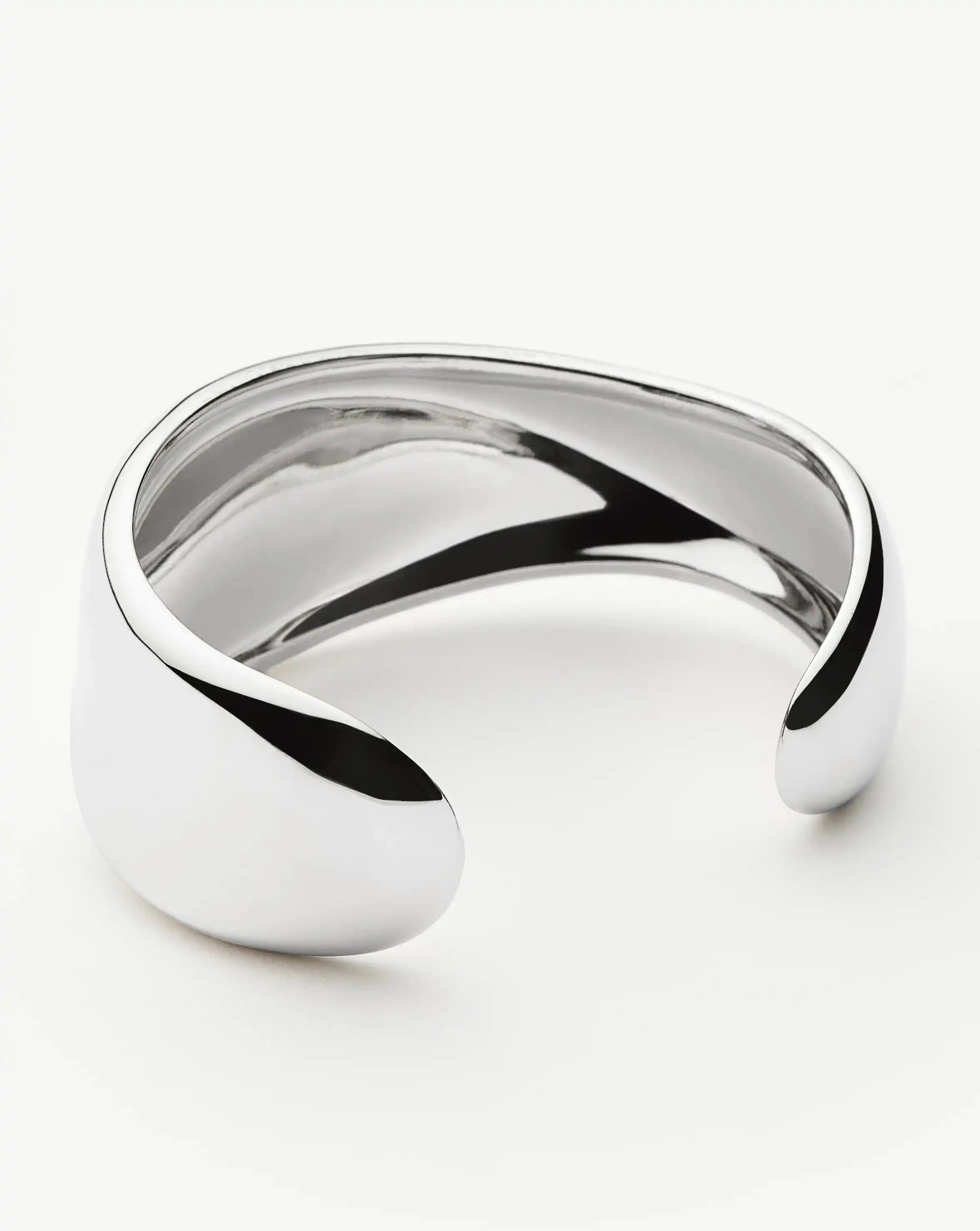 Sculptural Molten Cuff Bracelet - Silver Plated Handmade Jewelry for Women | Boho Chic Bracelet for Parties, Weddings & Everyday Wear