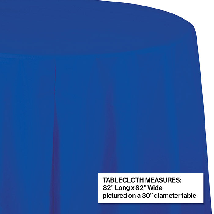 12-Piece Bulk Cobalt Blue Round Plastic Table Covers - Waterproof Disposable Party Tablecloths for Birthday, Wedding, Picnic & Outdoor Events