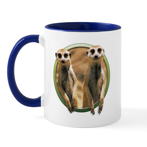 White/Navy Inside - Smiling Meerkats Mug