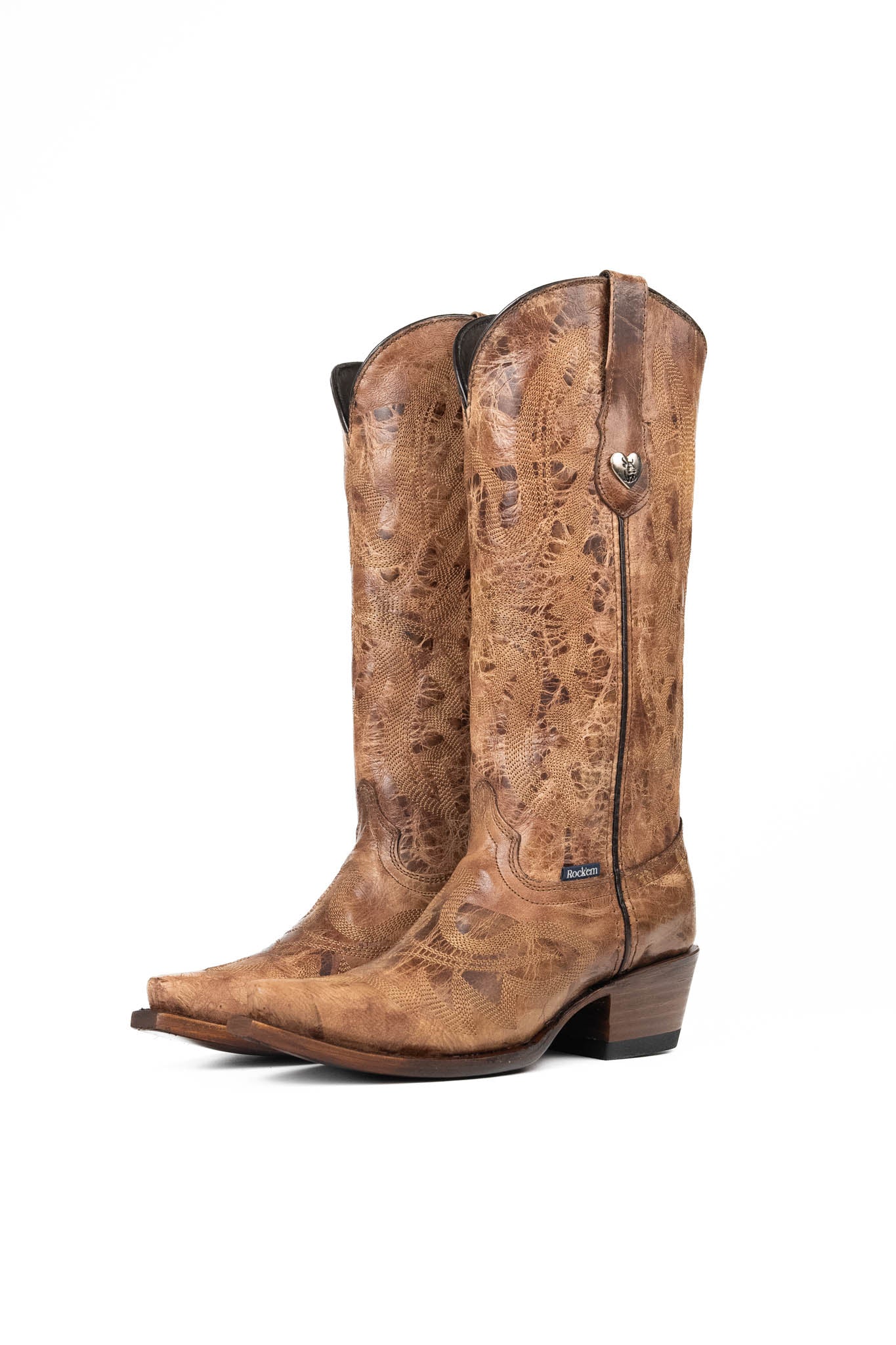 Madeline Midi Snip Toe Cowgirl Boots for Women - Western Ankle Booties with Leather Upper & Stacked Heel | Perfect for Country Dancing, Rodeo Events & Casual Outfits