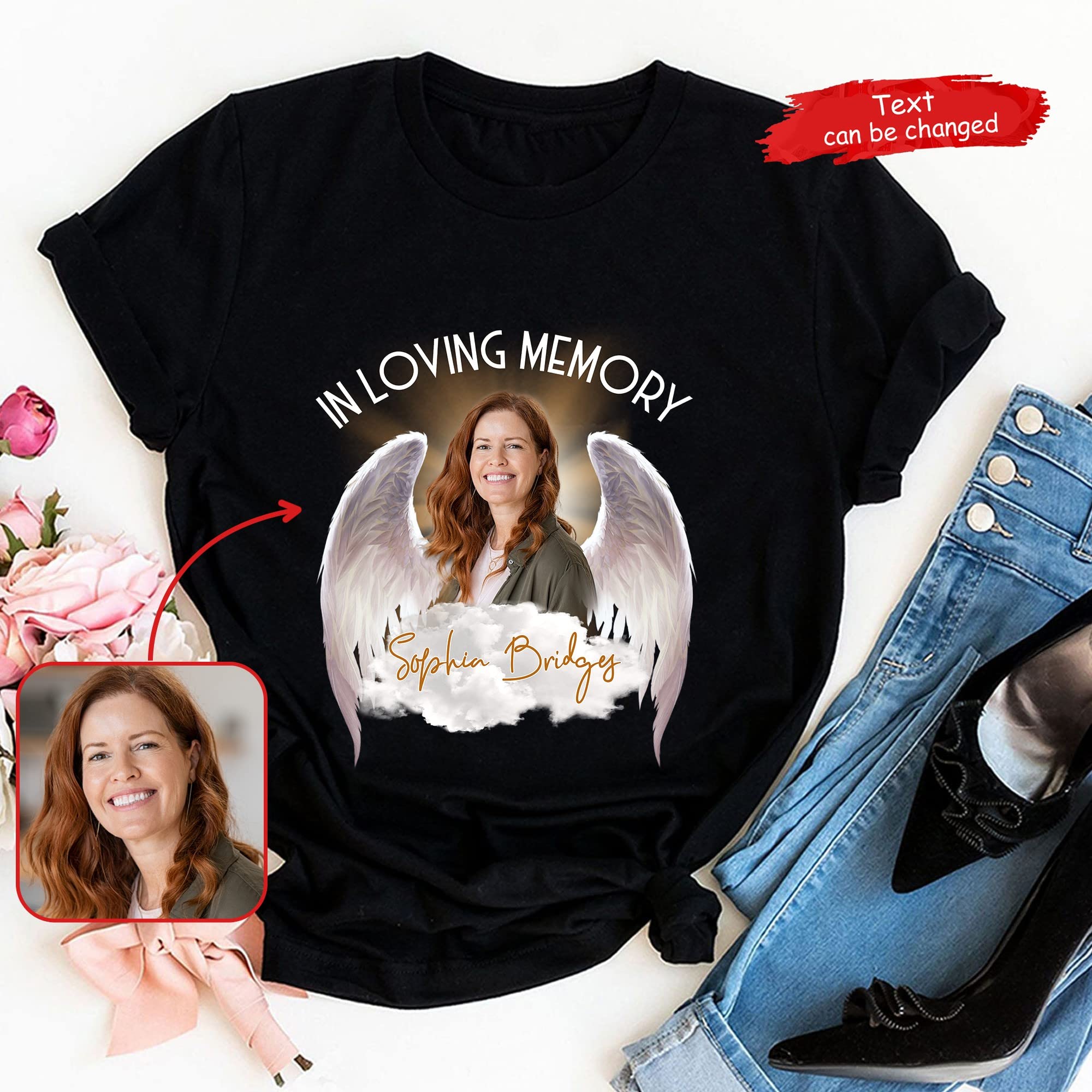 Custom Memorial T-Shirt - Personalized RIP Shirt with Photo Print - In Loving Memory T-Shirt for Grieving & Remembrance - Comfortable Tribute Shirt for Funeral, Memorial Service & Family Gatherings
