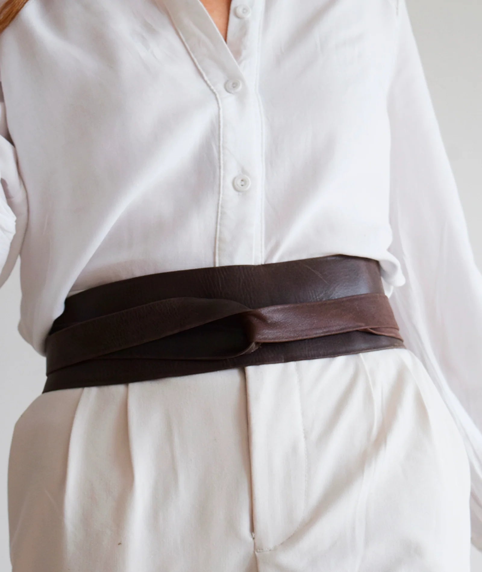 Genuine Leather Wrap Belt in Chocolate Brown - Stylish and Adjustable Waist Belt for Women & Men - Perfect for Casual Outfits, Boho Fashion, and Layered Looks