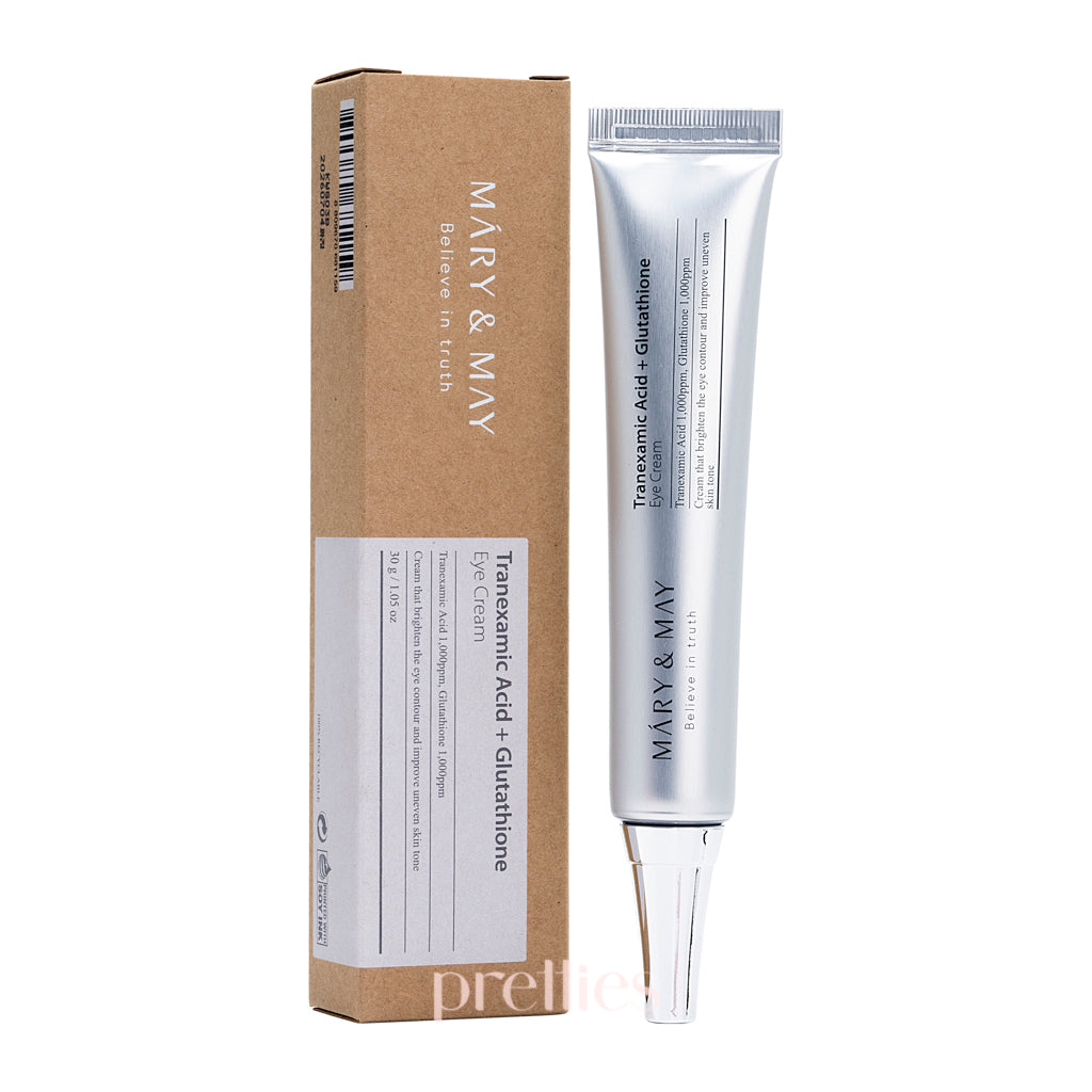 Mary & May Tranexamic Acid + Glutathione Brightening Eye Cream 30g - Dark Circle Treatment & Anti-Aging for Women - Perfect for Night Care & Travel Skincare Routine
