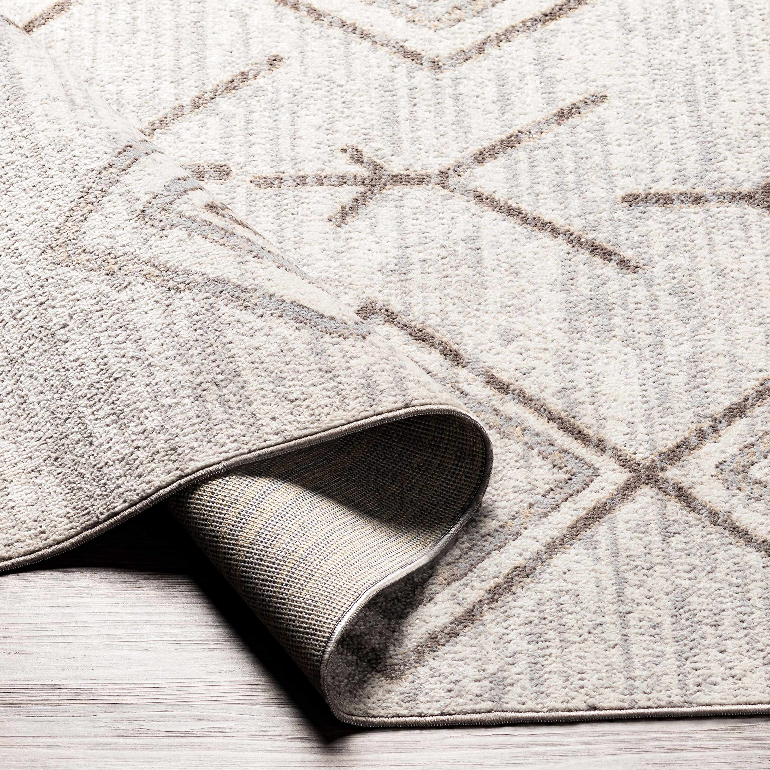 Hauteloom Kericho Machine Washable Area Rug - Soft & Durable for Living Room, Bedroom - Brown & Gray - 6'7