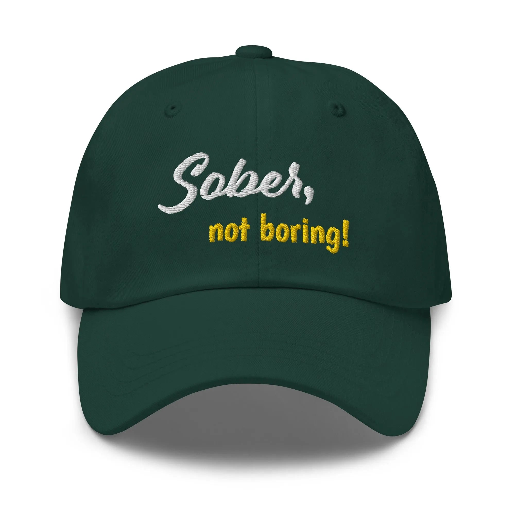 Sober Not Boring Embroidered Dad Hat - Stylish Unisex Baseball Cap for Men & Women - Perfect for Outdoor Activities, Sports, and Casual Wear