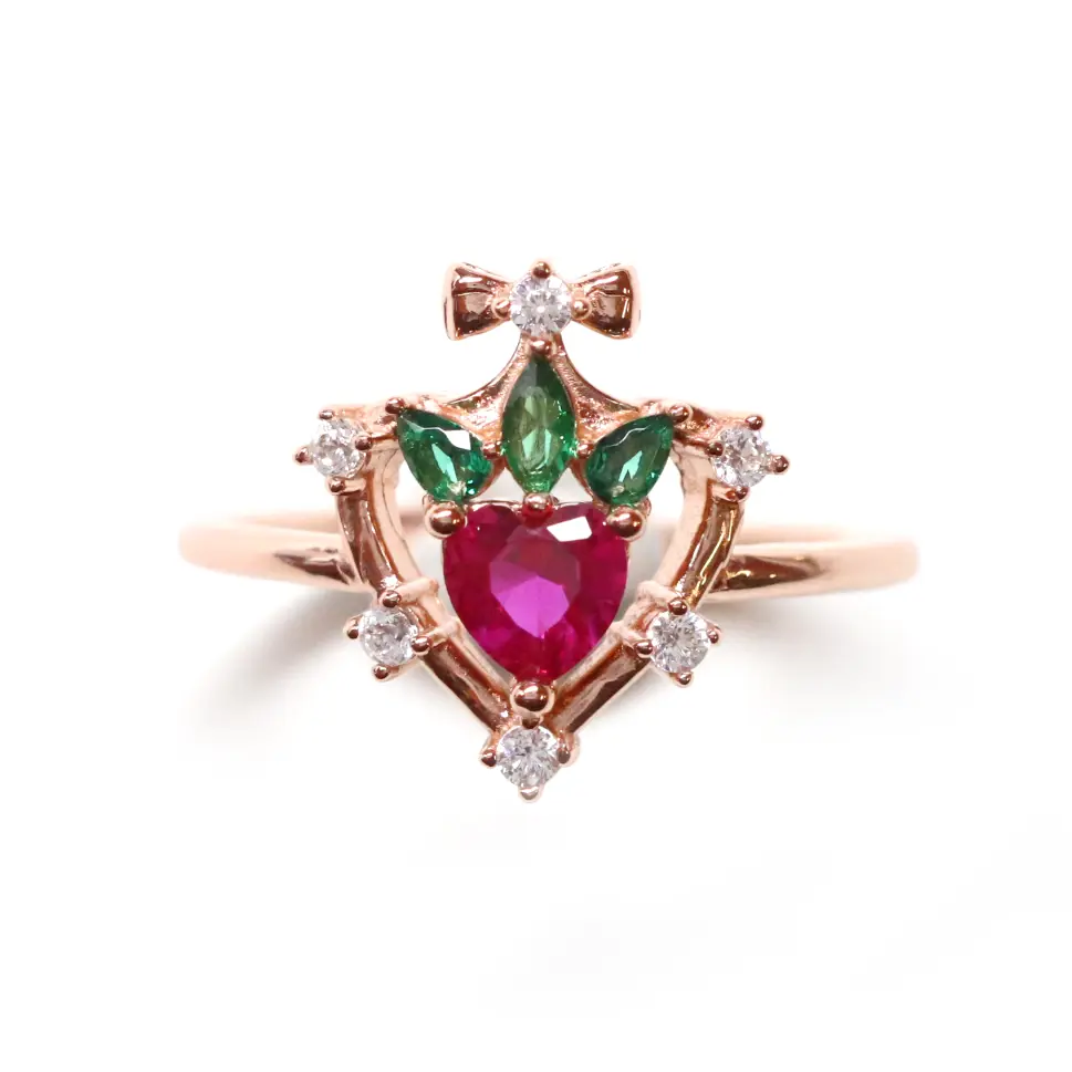 Ichigo Ring - Strawberry-Themed Cute Jewelry for Women, Dainty Adjustable Ring, Kawaii Fashion Accessory | Perfect for Gifts, Parties, and Everyday Wear