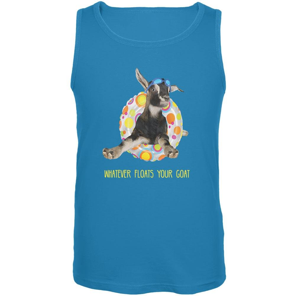 Animal World Whatever Floats Your Goat Boat Men's Sleeveless Tank Top - Funny Graphic Tee for Summer, Beach & Casual Wear