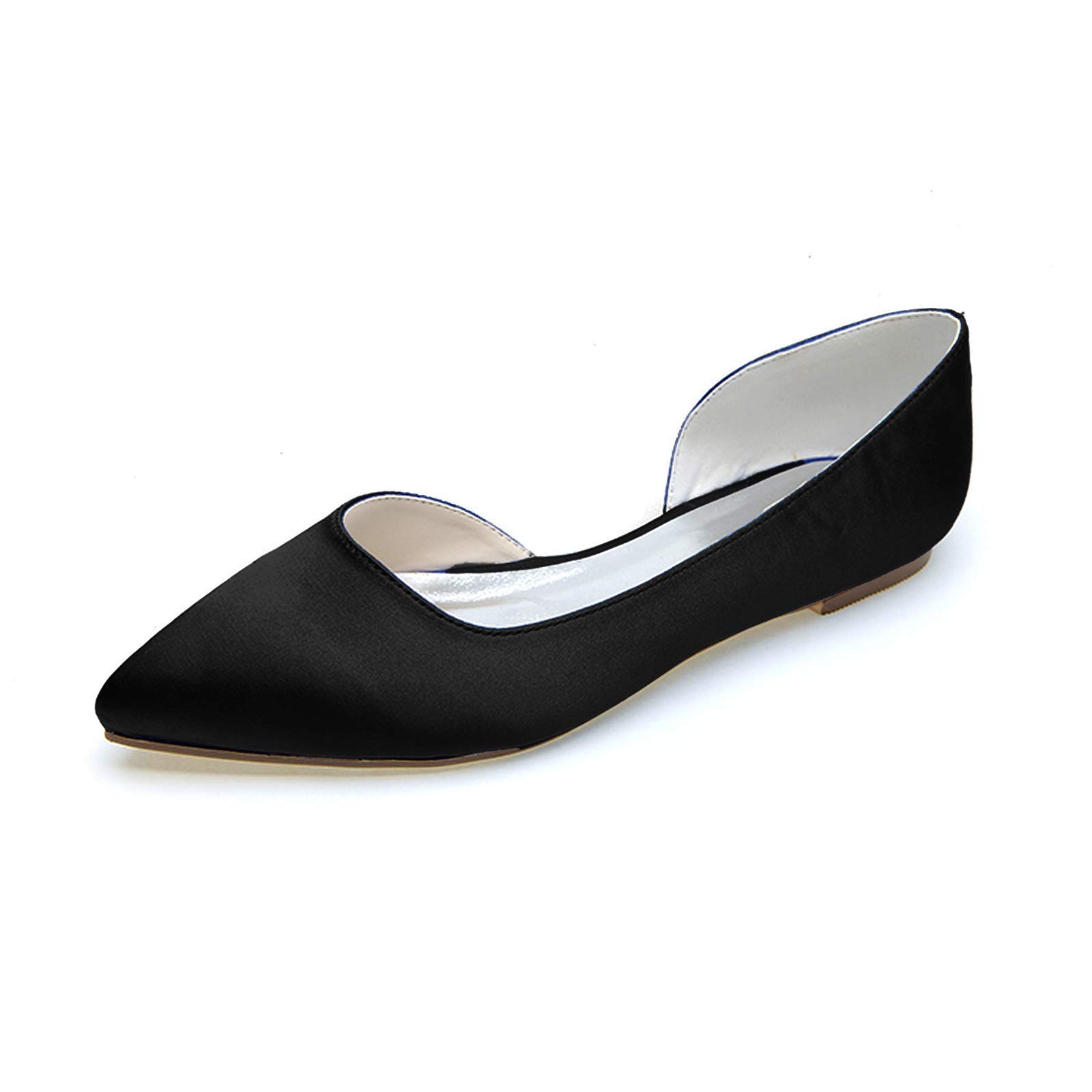COMFASH Women's Ballet Flats - Elegant Satin Pointed Toe Slip-On Shoes for Wedding, Party & Daily Wear - Comfortable Dress Shoes for Work, Office & Special Occasions