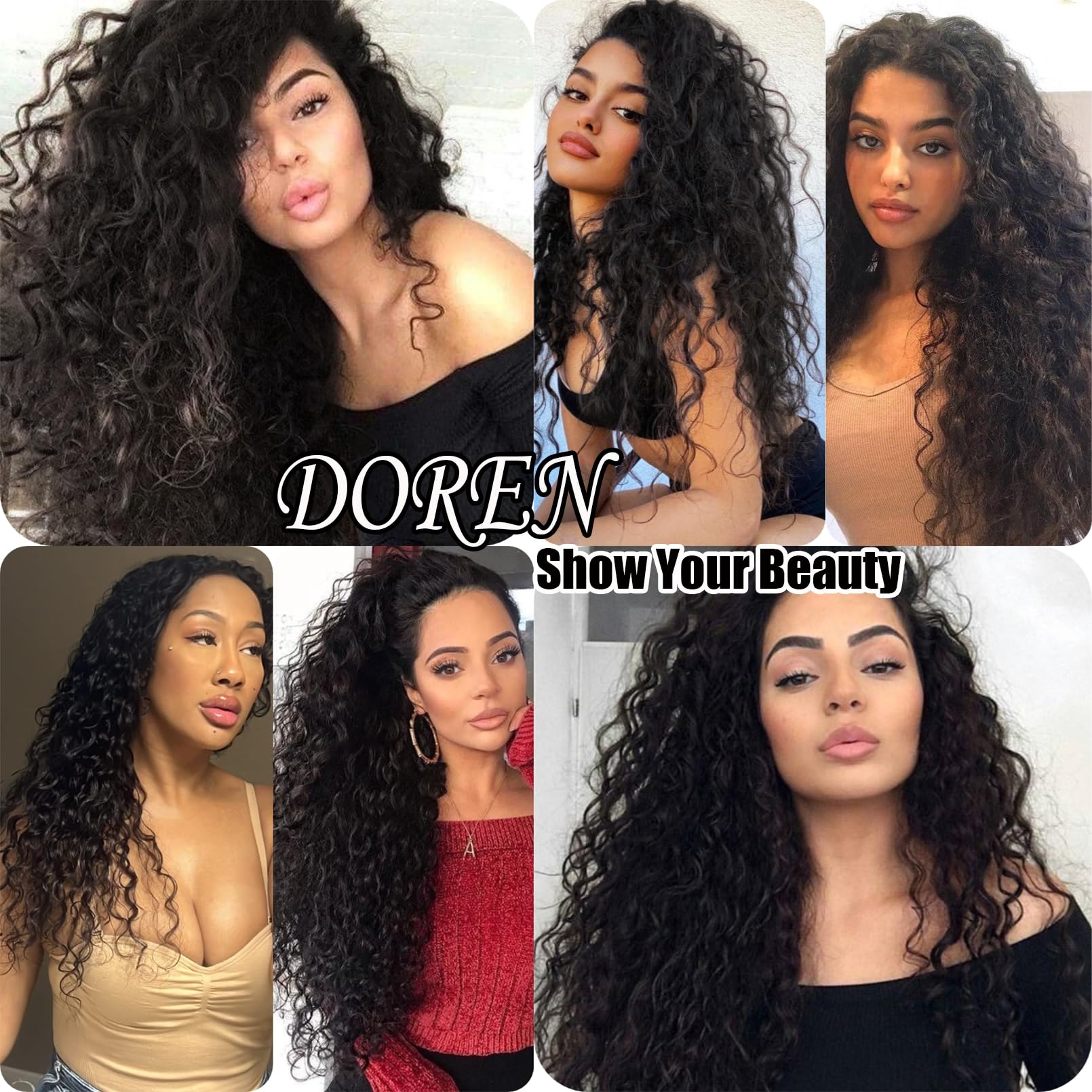 8Pcs 20Clips 120g Brazilian Virgin Remy Human Hair Extensions - Deep Curly Wavy Clip In Hair for Women, 16 Inches Natural Color | Perfect for Daily Styling, Parties & Special Occasions