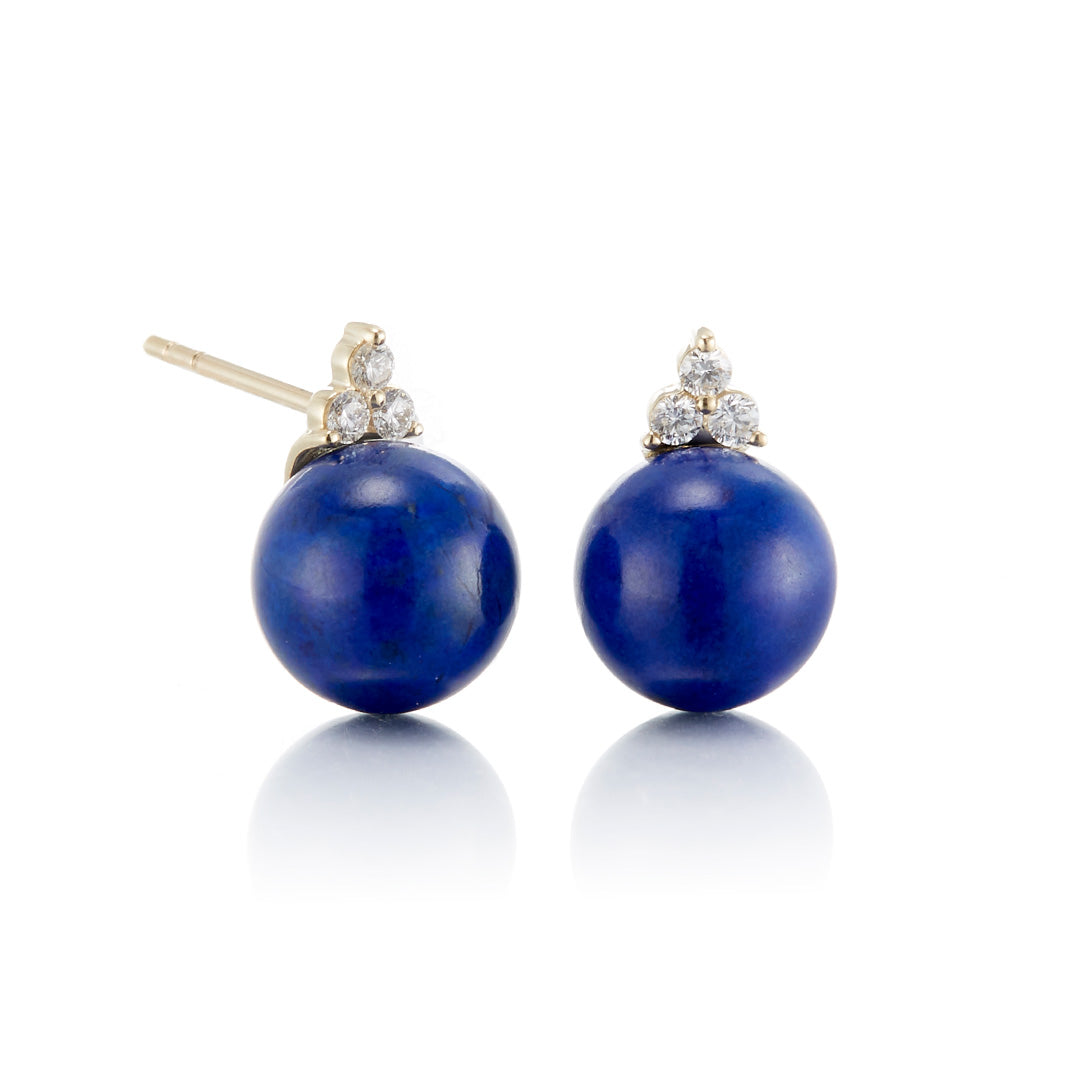 Exquisite Madison Earrings - Genuine Lapis Lazuli & Diamond Accents | Perfect for Weddings, Parties & Special Occasions