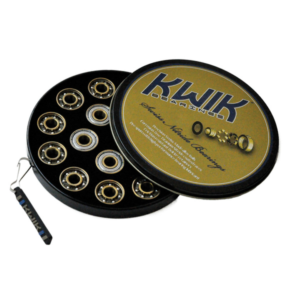 High-Speed Kwik Swiss Nitrate 608 Bearings - Precision Ball Bearings for Skateboards, Rollerblades & Industrial Machinery - Smooth Performance & Durability