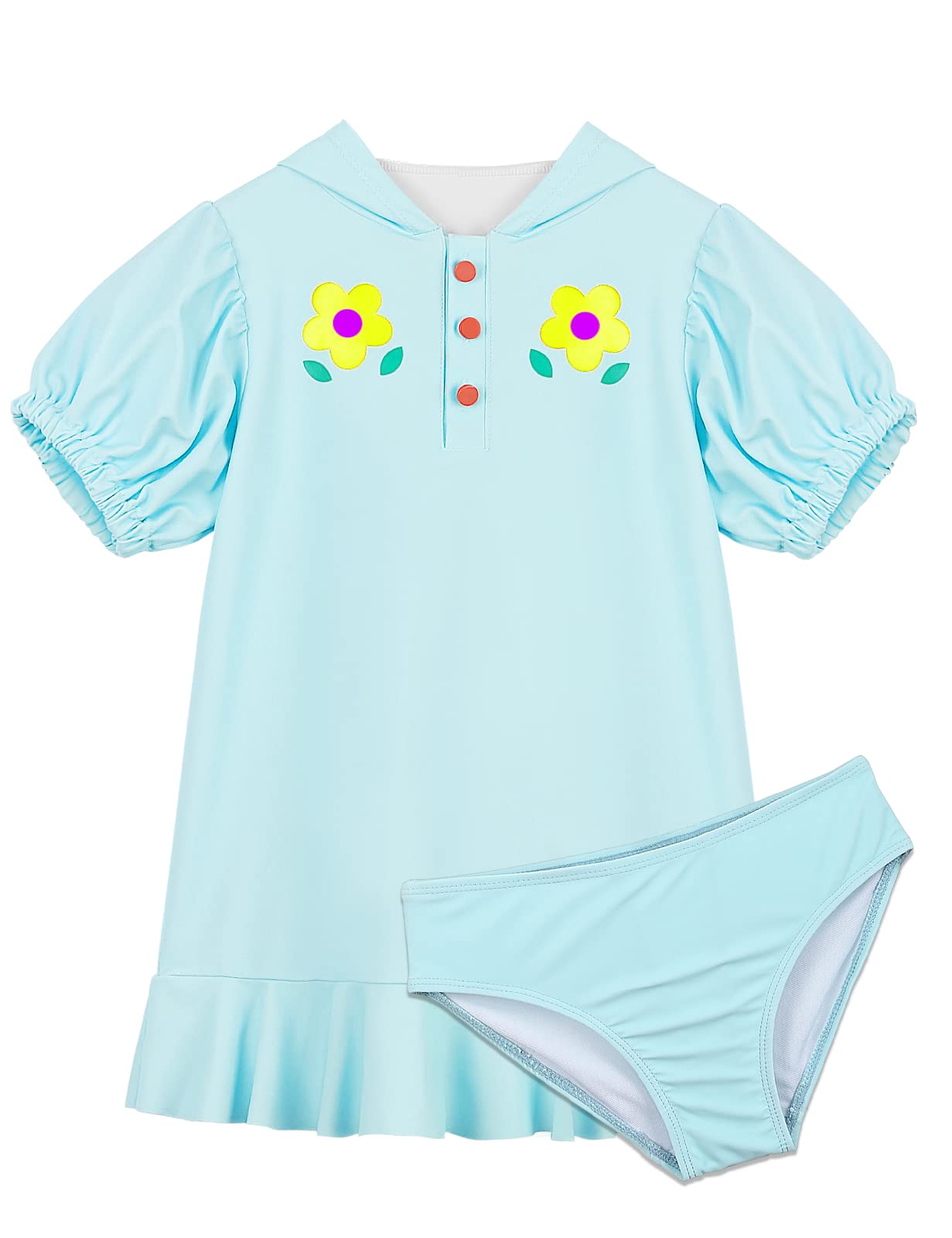 Adorable Toddler Girl Swim Cover Up - Hooded Beach Dress for Kids | UV Protection & Quick Dry | Perfect for Pool, Beach & Summer Outings