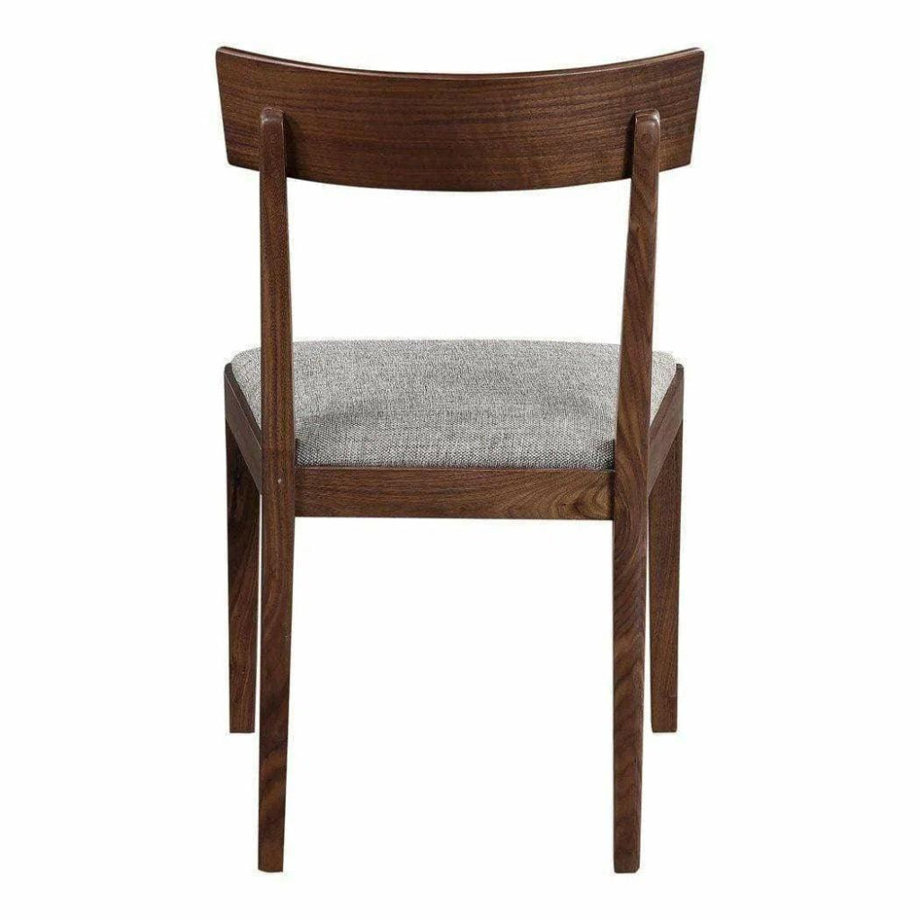 20 Inch Walnut Brown Dining Chair Set - Modern Wooden Kitchen Chairs for Dining Room, Restaurant & Home Decor
