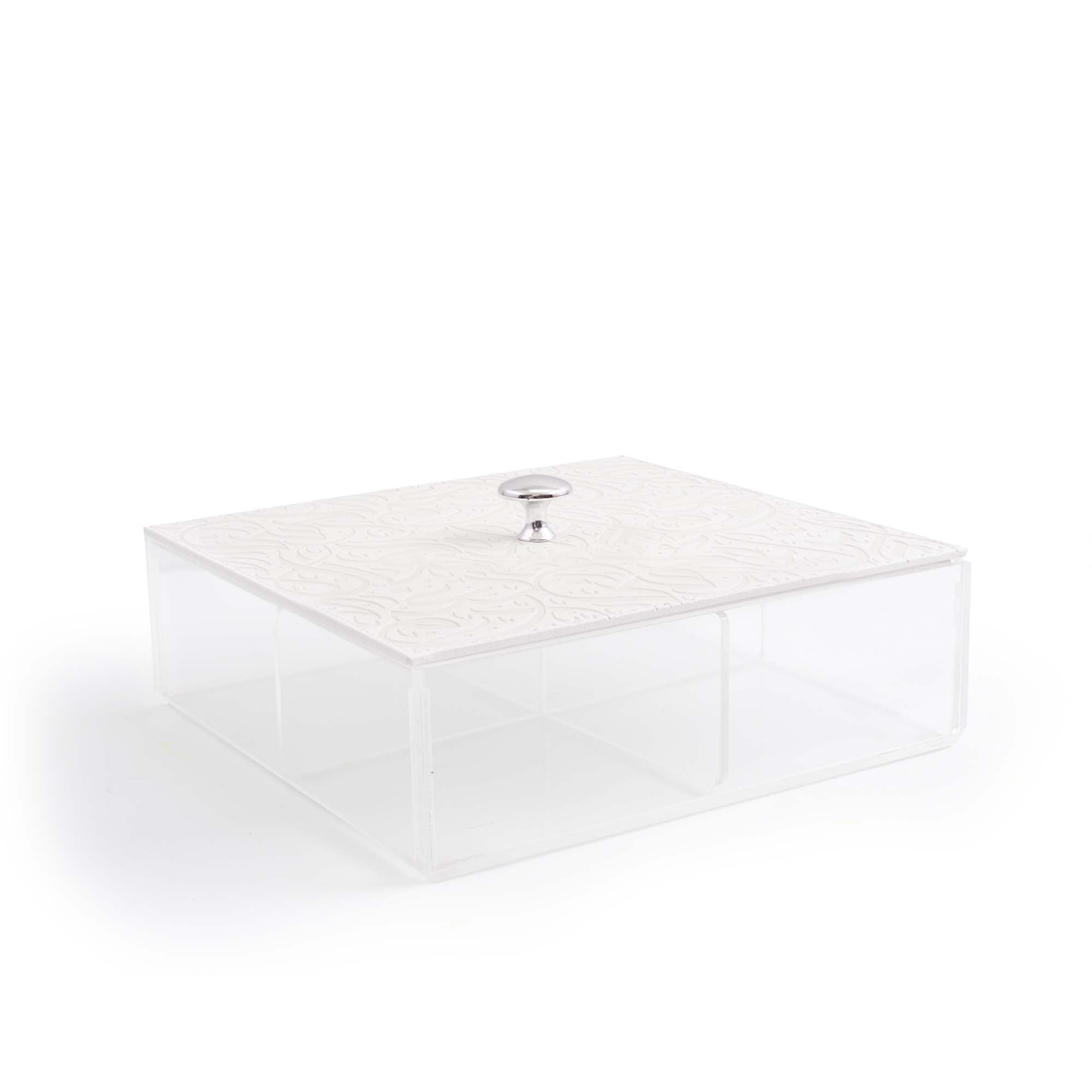 Dimlaj Nagham Small Divider Box - Metallic Pearl Jewelry Organizer for Rings, Earrings & Necklaces | Perfect for Travel, Vanity & Gift Giving