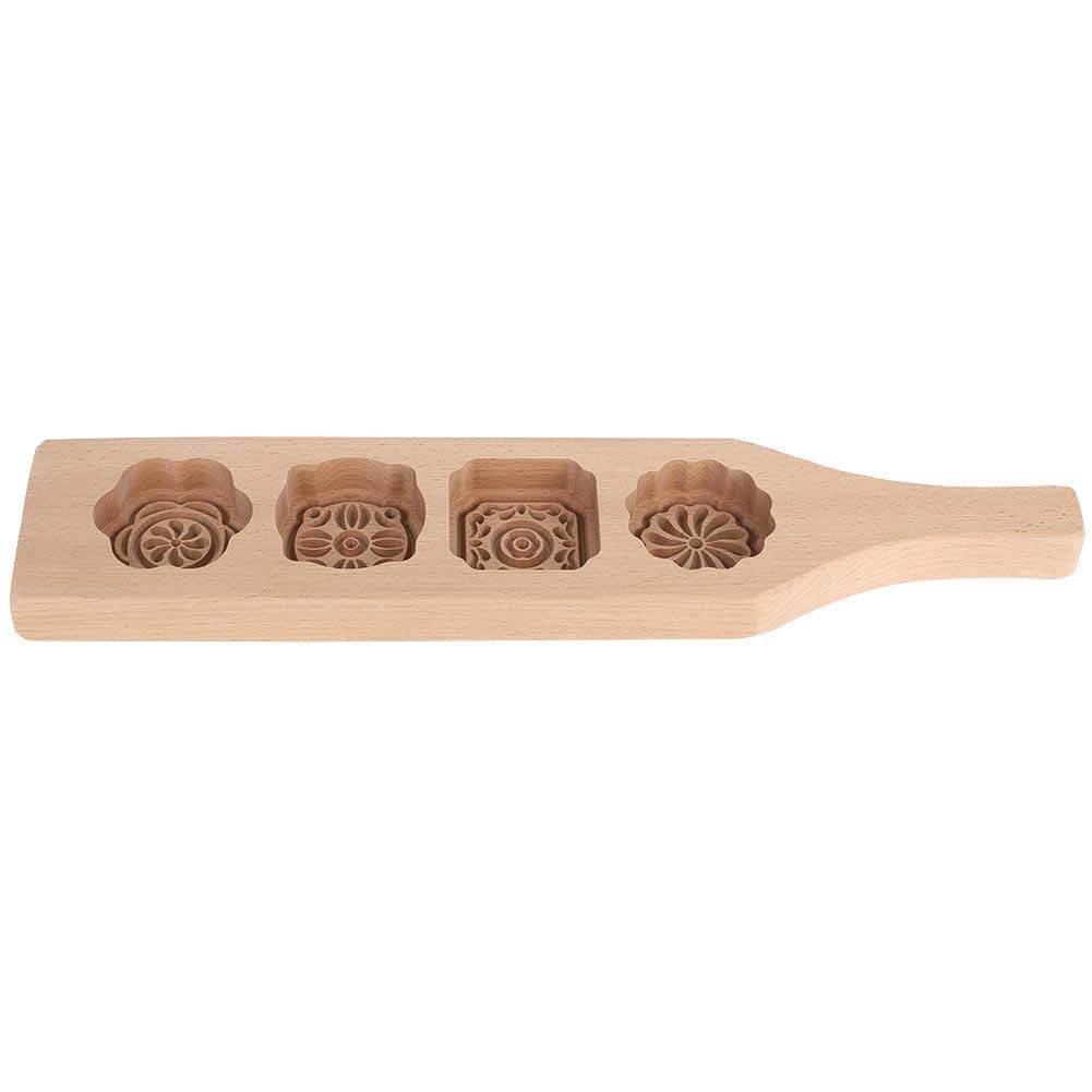 Wooden Mooncake Mold - Traditional Handmade Moon Cake Mould for Baking, Mung Bean Cake & Ice Skin Pastry (Size 1#) - Perfect for Mid-Autumn Festival, Asian Desserts & Home Baking