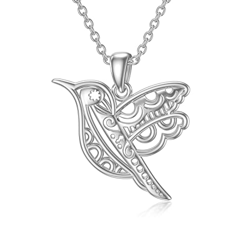 SIMONLY 925 Sterling Silver Hummingbird & Phoenix Pendant Necklace - Elegant Bird Jewelry Gift for Women, Mothers, Girls | Perfect for Mother's Day, Birthday, Anniversary & Special Occasions