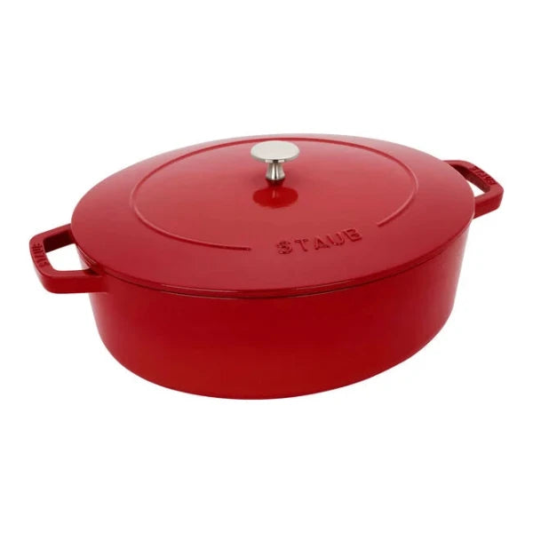 Staub 6.25 Quart Wide Oval Dutch Oven - Enameled Cast Iron Cookware for Braising, Roasting & Baking - Perfect for Soups, Stews & Bread Making
