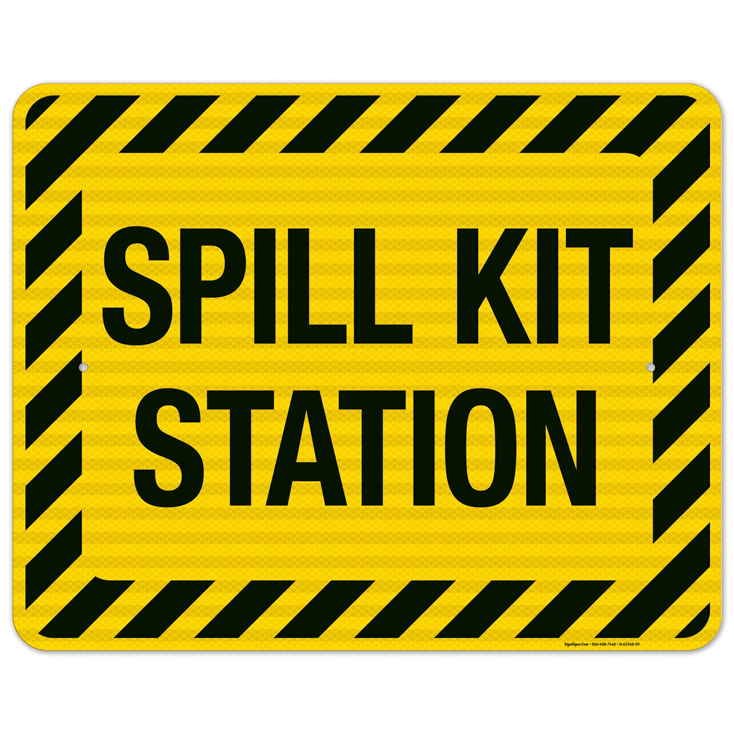 3M EGP Reflective Spill Kit Station Sign - 24x30 Inches, .080 Aluminum, Fade Resistant - Made in USA - Ideal for Workplace Safety & Hazardous Material Storage Areas