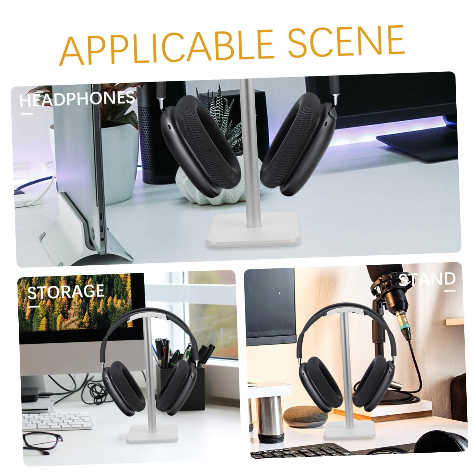 TOPPERFUN Innovative Aluminum Headphone Stand - Space Saving Desk Organizer for Gaming Headsets & Studio Headphones - Perfect for Office, Home & Gaming Setup