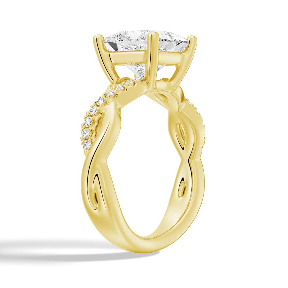 Twisted Band Princess Cut Moissanite Engagement Ring - 14K White Gold Vintage Wedding Ring for Women - Perfect for Proposals, Anniversaries & Romantic Occasions