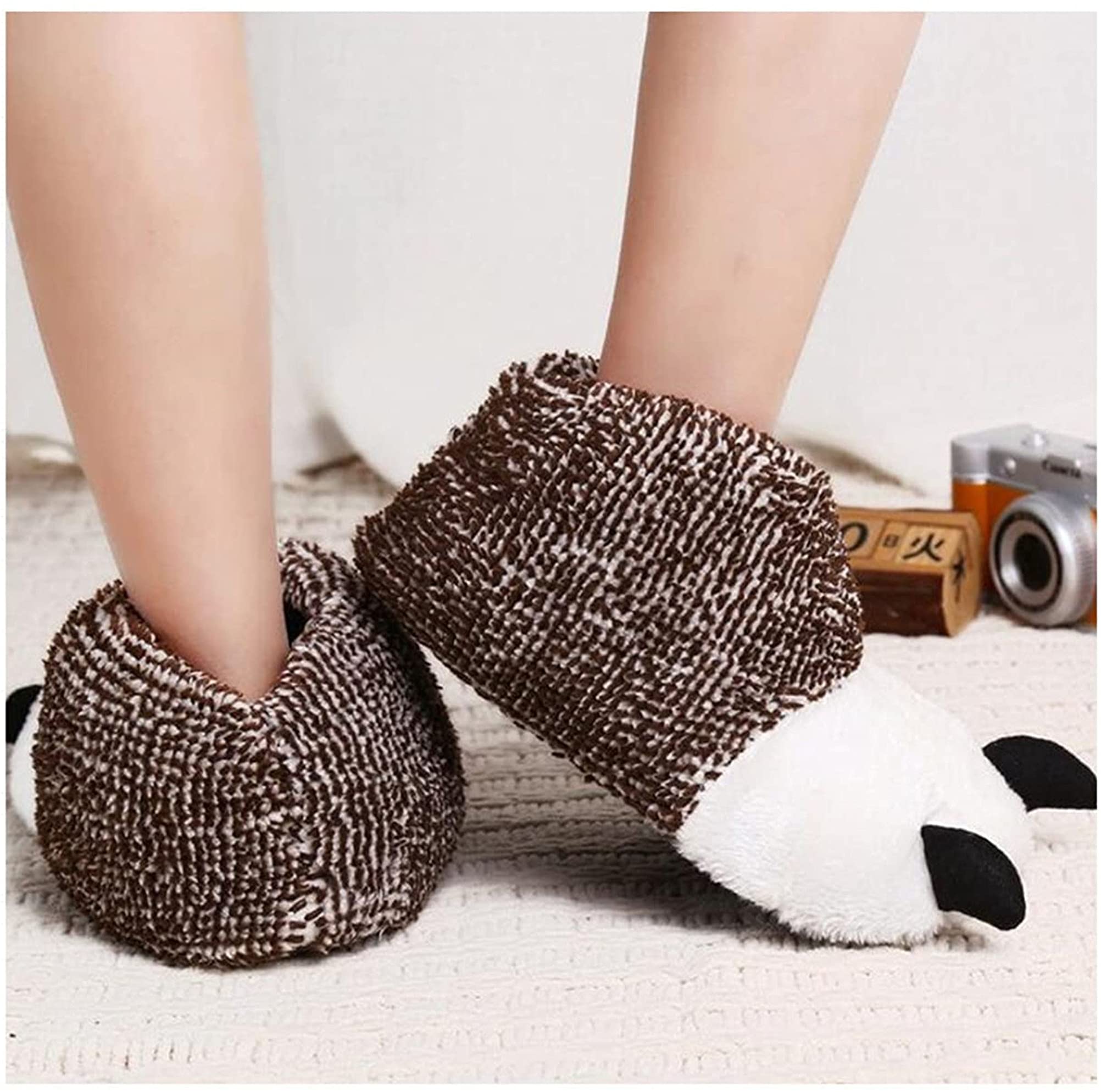 Bear Paw Slippers for Women & Men - Cozy Plush Animal House Shoes for Winter - Warm & Soft Cartoon Slippers for Indoor Comfort - Perfect for Lounging at Home, Gift Giving & Cold Weather Wear