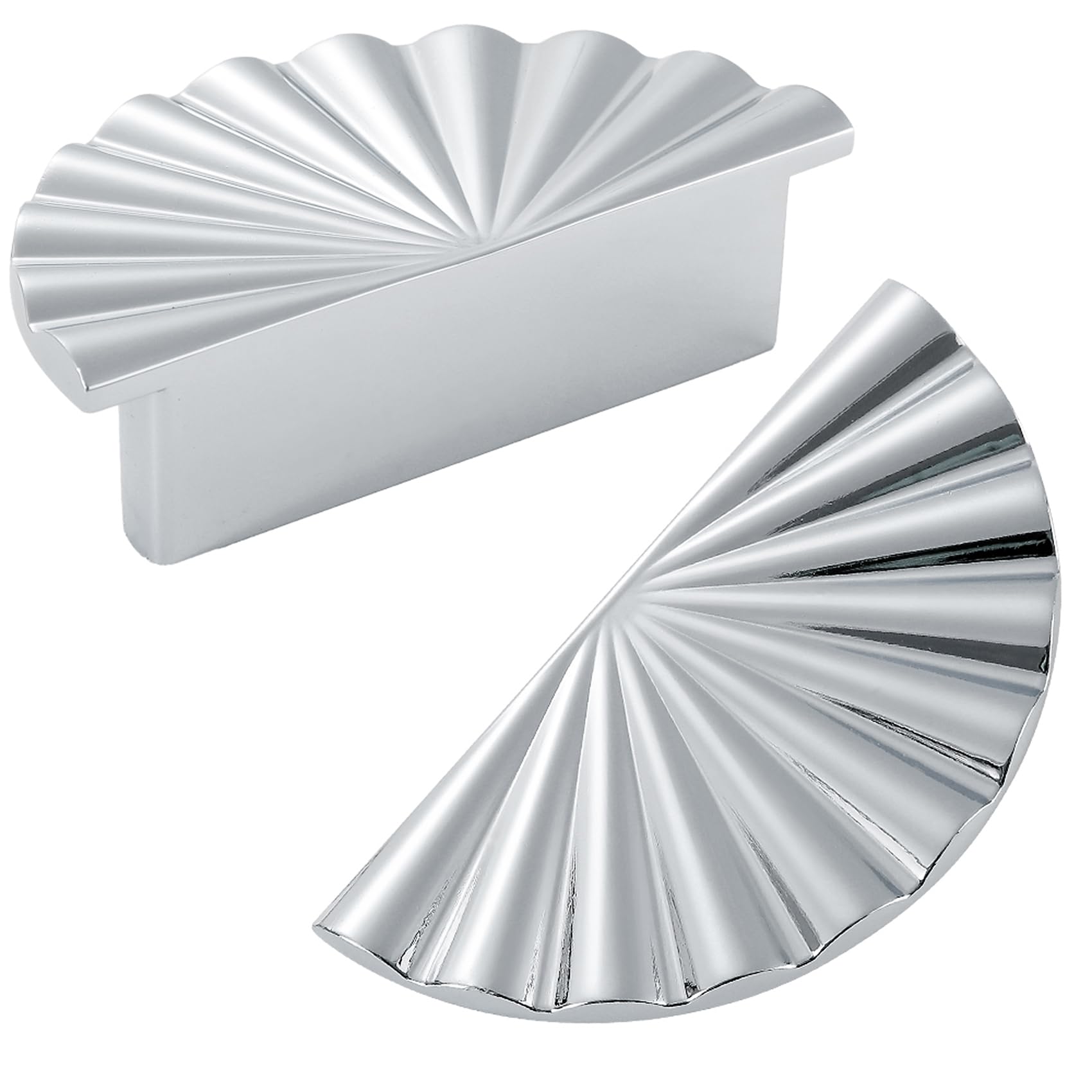 Vintage Chrome Cabinet Handles 2.52 inch (64mm) - 2 Pack Kitchen Drawer Pulls Hardware for Cupboard, Dresser & Cabinet - Perfect for Home Renovation & DIY Projects