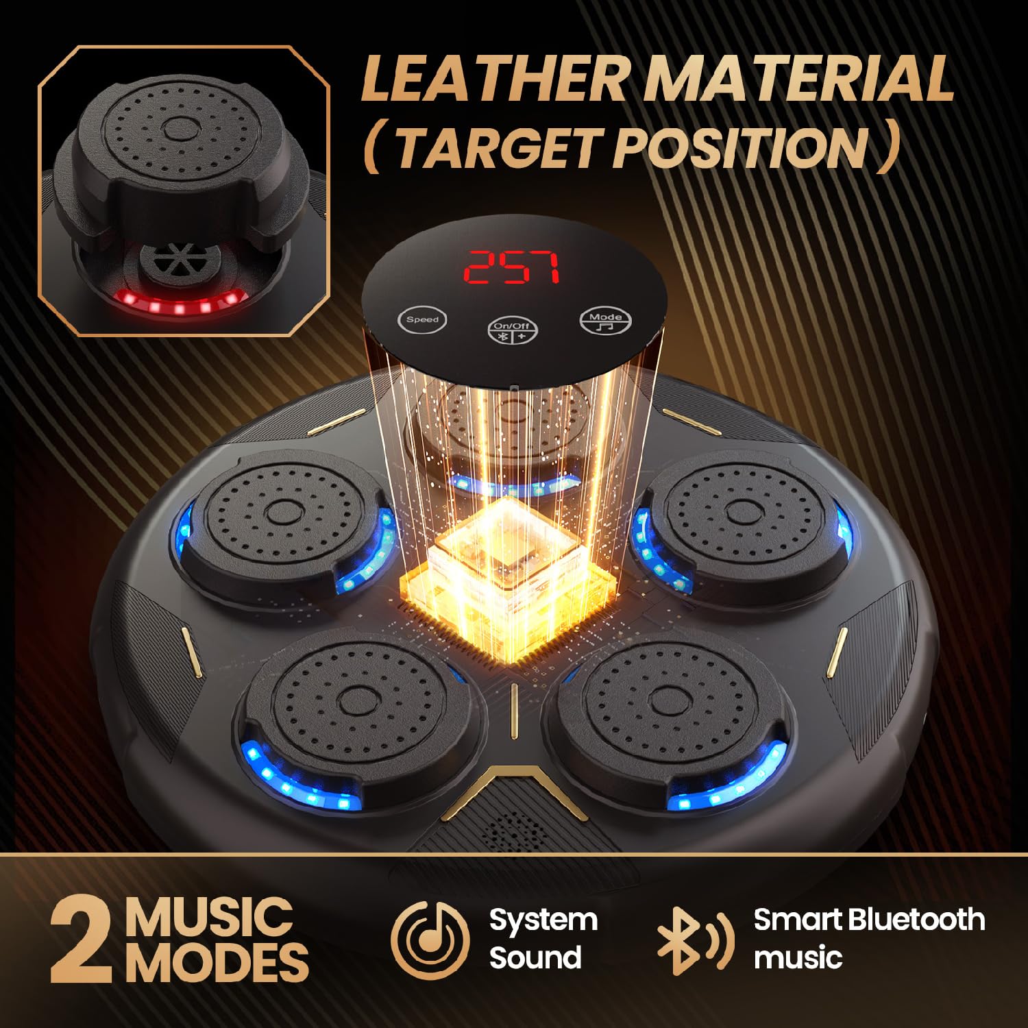 Best Music Boxing Machine EE - Portable Bluetooth Punching Bag with LED Lights for Home & Gym Workouts - Perfect for Fitness, Stress Relief & Fun Family Activities