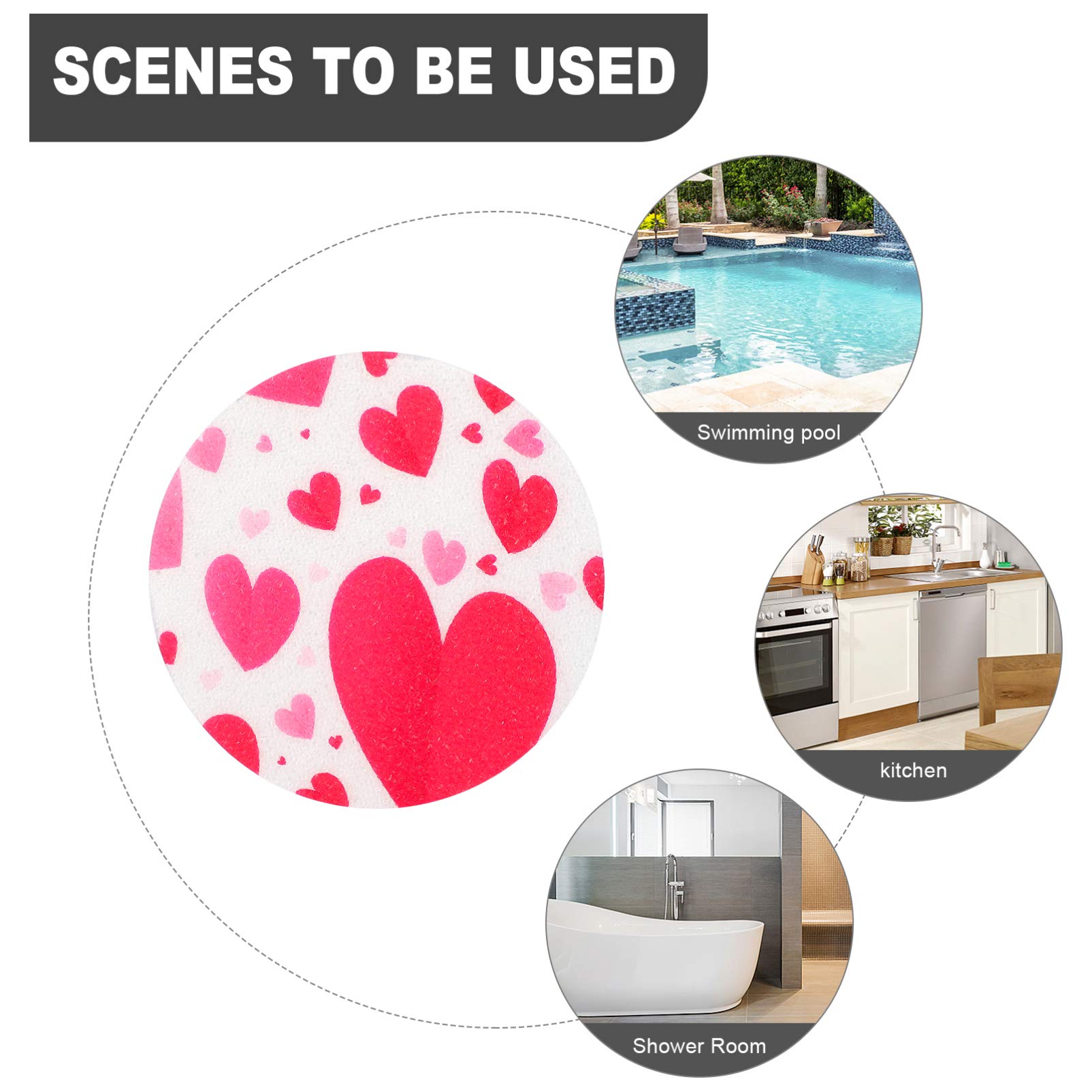 Hemoton 10-Pack Non-Slip Bathroom Stickers - Flower Design Bathtub & Shower Safety Tapes, PEVA Anti-Slip Floor Decals for Kids & Adults - Perfect for Bathroom, Pool, Stairs, and Wet Areas