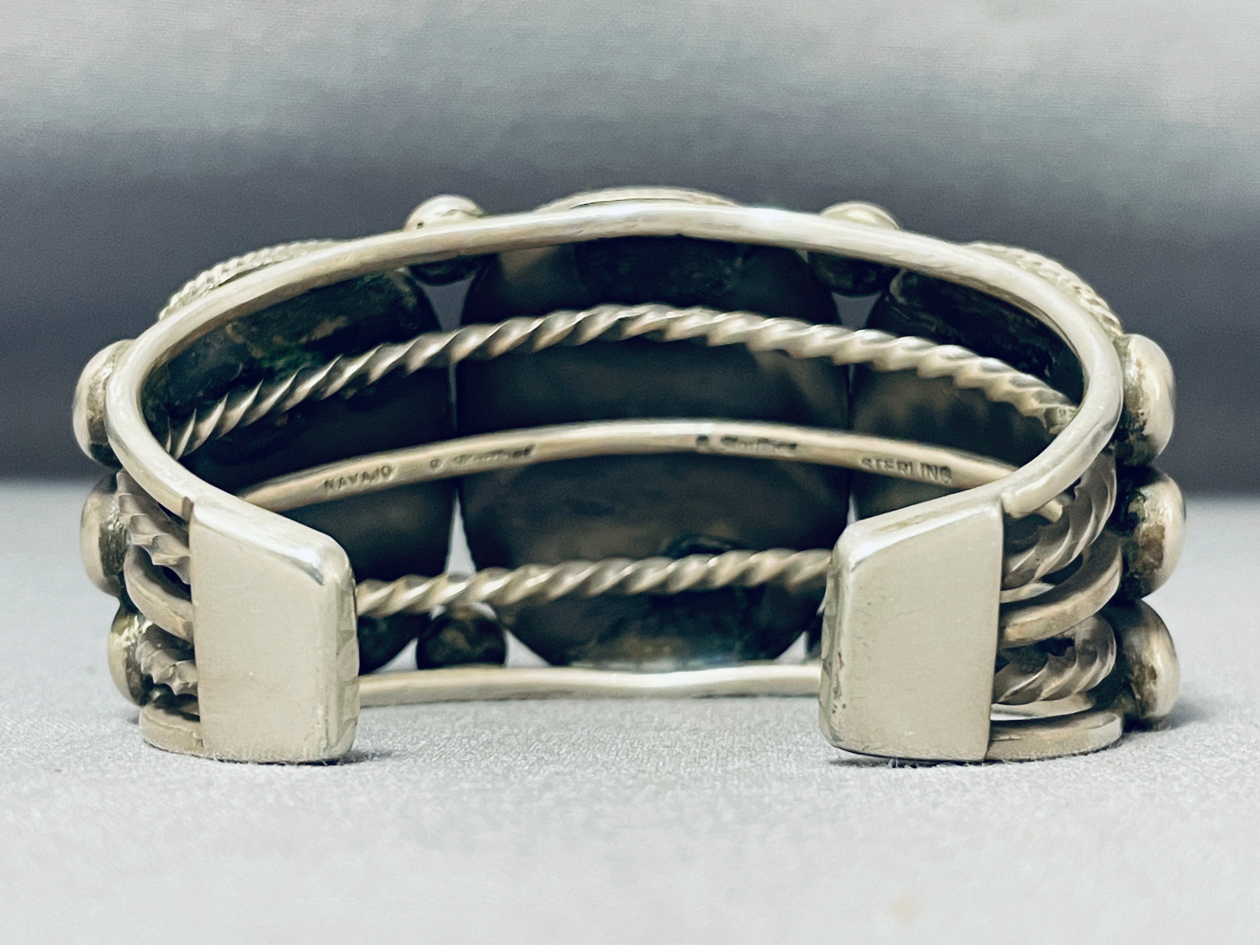 111 Gram Navajo Sterling Silver Turquoise Bracelet by Rick Martinez - Handmade Native American Jewelry for Women, Perfect for Boho Style & Special Occasions