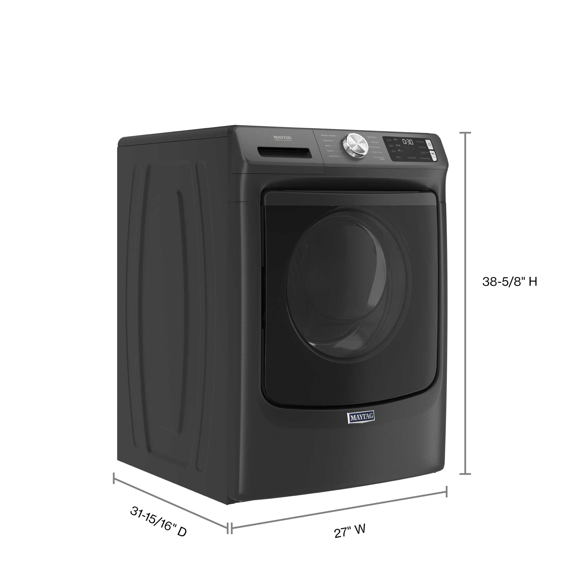 Maytag MHW5630MBK 5.2 cu. ft. Front Load Washer in Volcano Black - Extra Power & 12 Hr Fresh Spin™ Technology - Perfect for Large Families & Heavy Laundry Loads