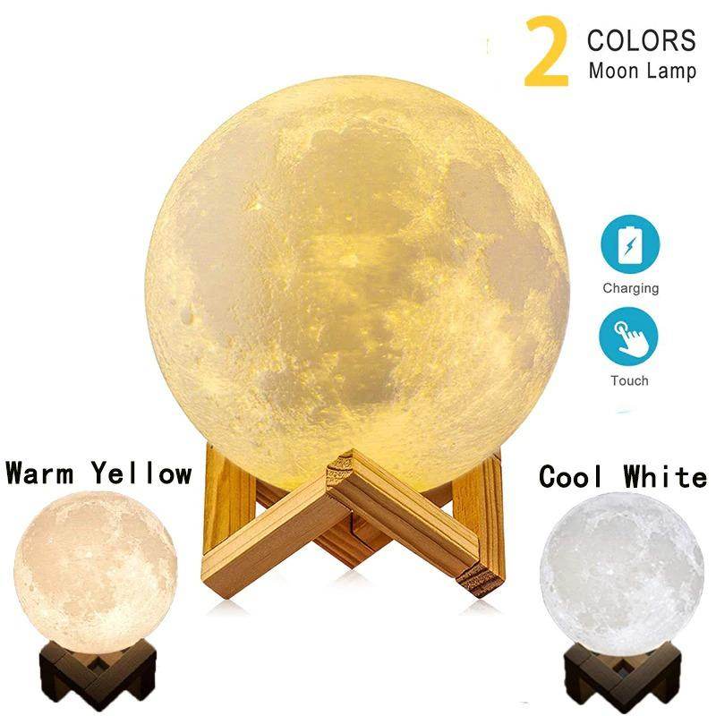 3D Moon Lamp with Remote Control - Realistic Lunar Night Light for Bedroom, Nursery, Gift | Perfect for Relaxation, Meditation & Home Decor