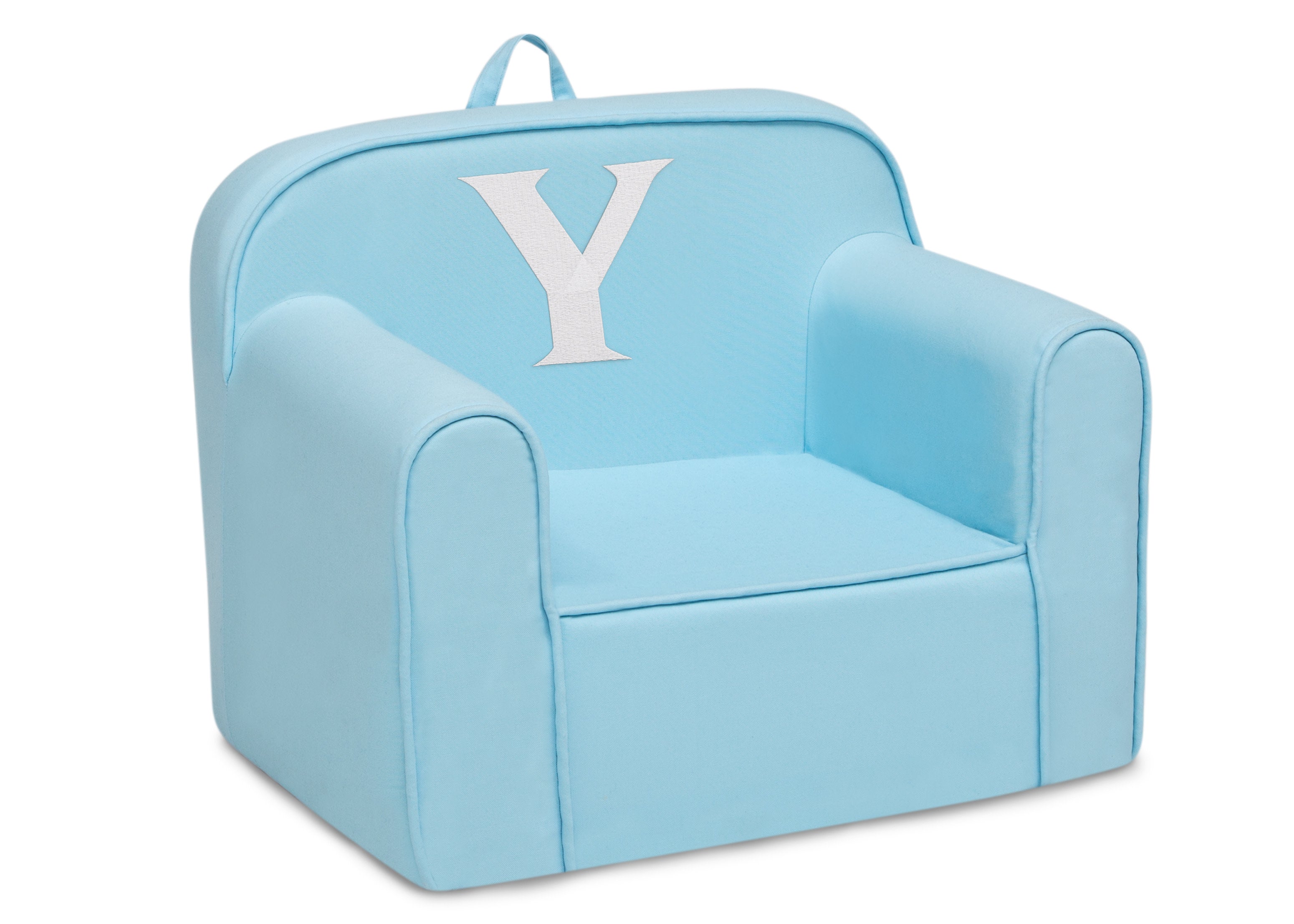 Personalized Monogram Light Blue Cozee Chair - Custom Plush Recliner for Living Room, Nursery & Office - Cozy Reading & Relaxation Seat