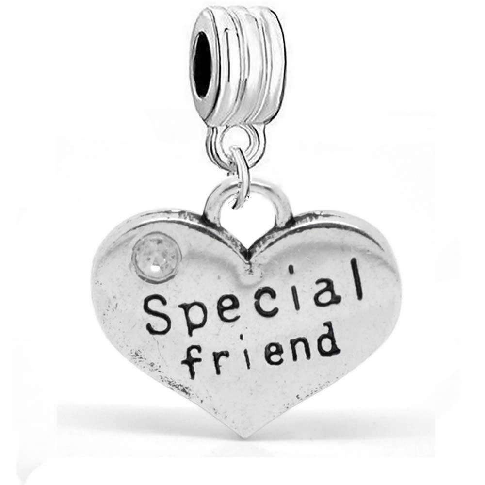 Sparkling Heart Charm with Color Rhinestone Beads for Snake Chain Bracelet - Perfect for Valentine's Day Gifts, Anniversary Presents & Romantic Date Nights