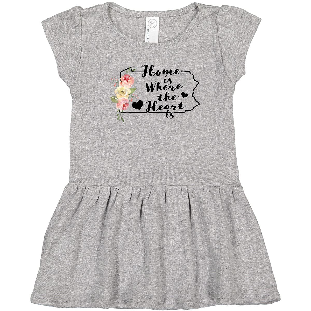 Inktastic Pennsylvania Home is Where The Heart is Watercolor Print Toddler Dress - Cute Outfit for Girls, Casual Wear, Family Photos & Special Occasions