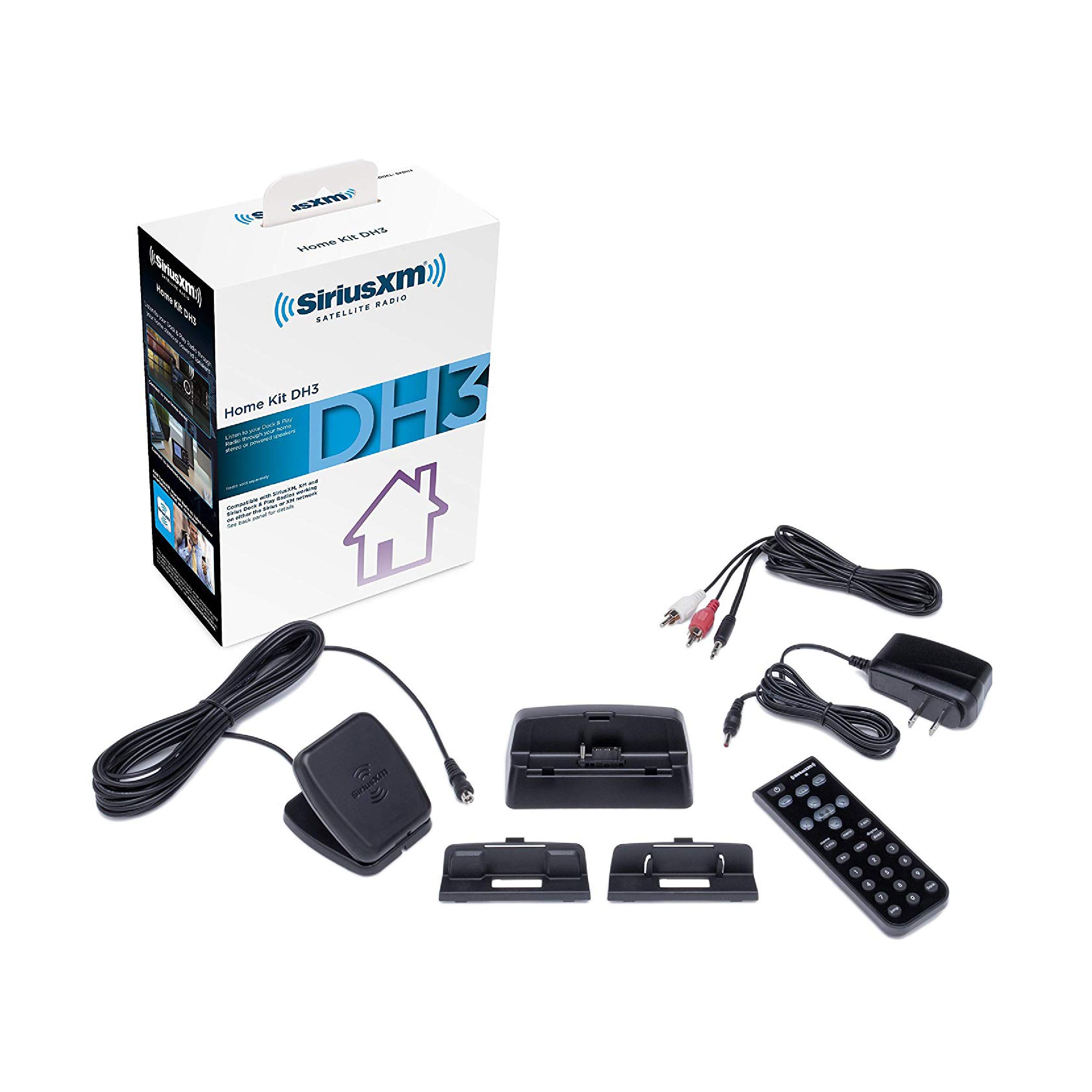 SiriusXM SXDH3 Satellite Radio Home Dock Kit with Antenna & Charging Cable - Black | Home & Car Audio Streaming for Music & Talk Shows